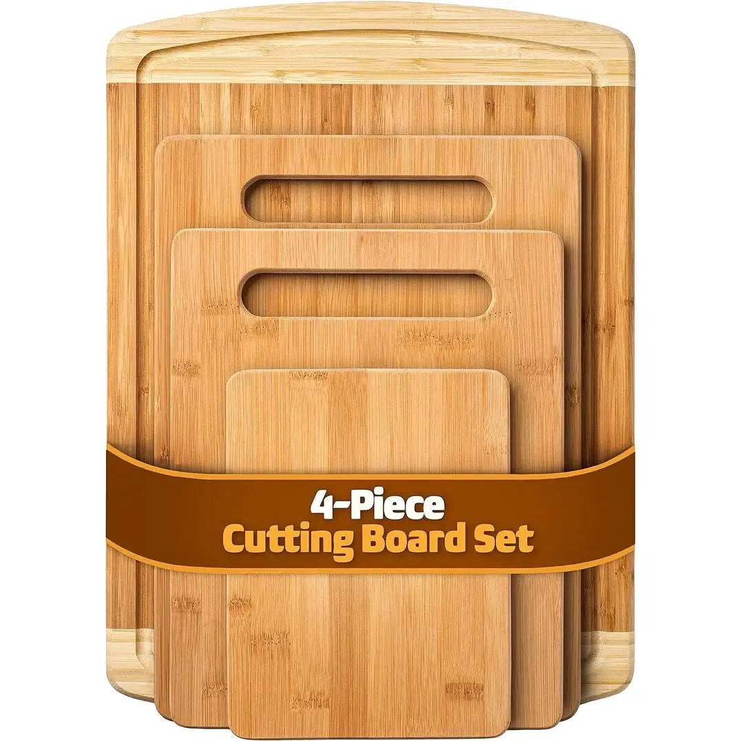 Bamboo Cutting Board Set - Wooden cutting board, Assorted Sizes of Bamboo Wood Cutting Boards & Chopping Board for Kitchen