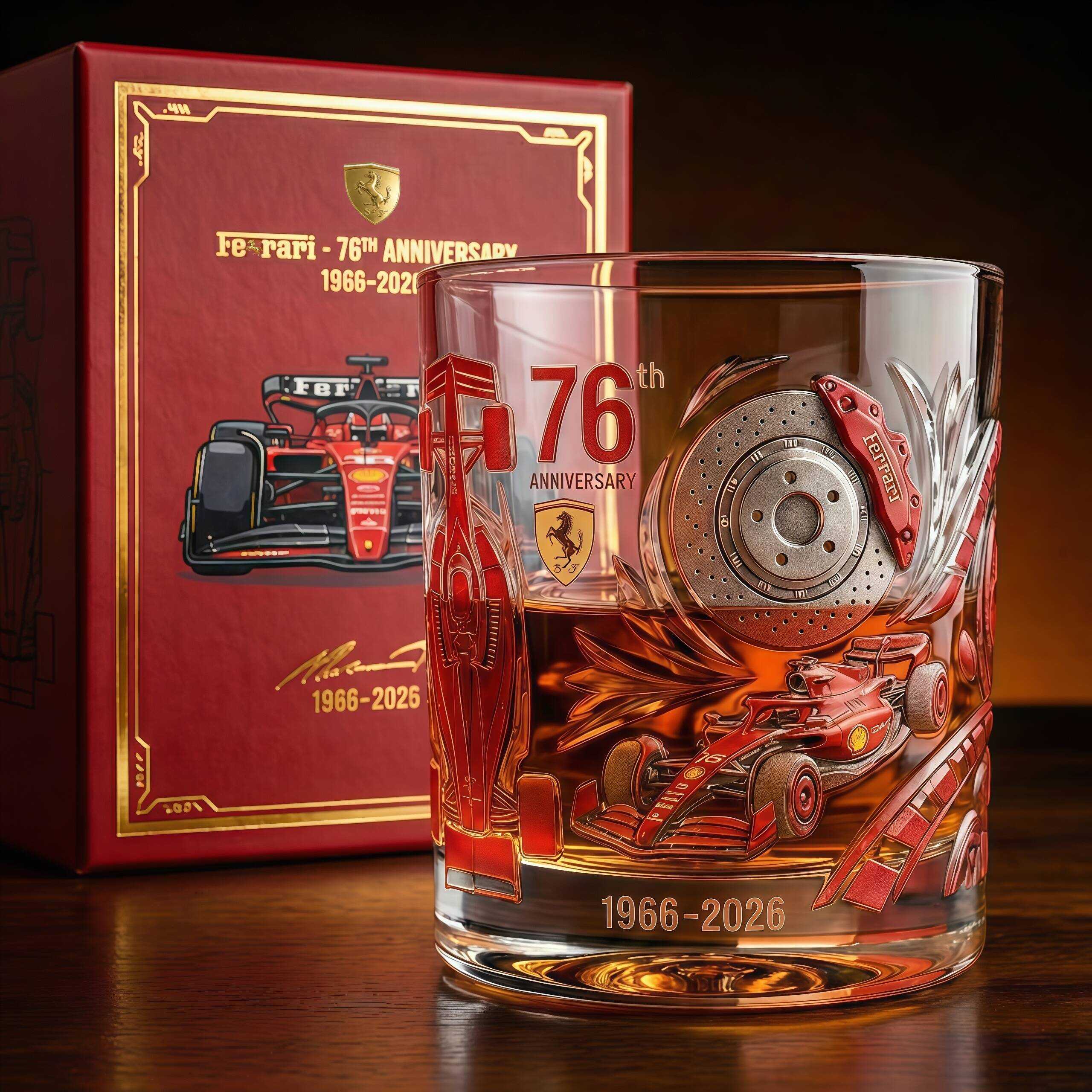 Ferrari 76th Anniversary Commemorative Whiskey Glass
