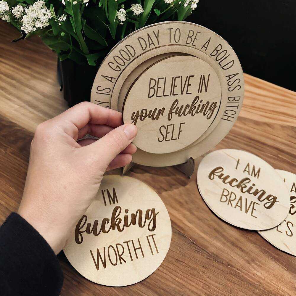 Sweary affirmations sign with Interchangeable