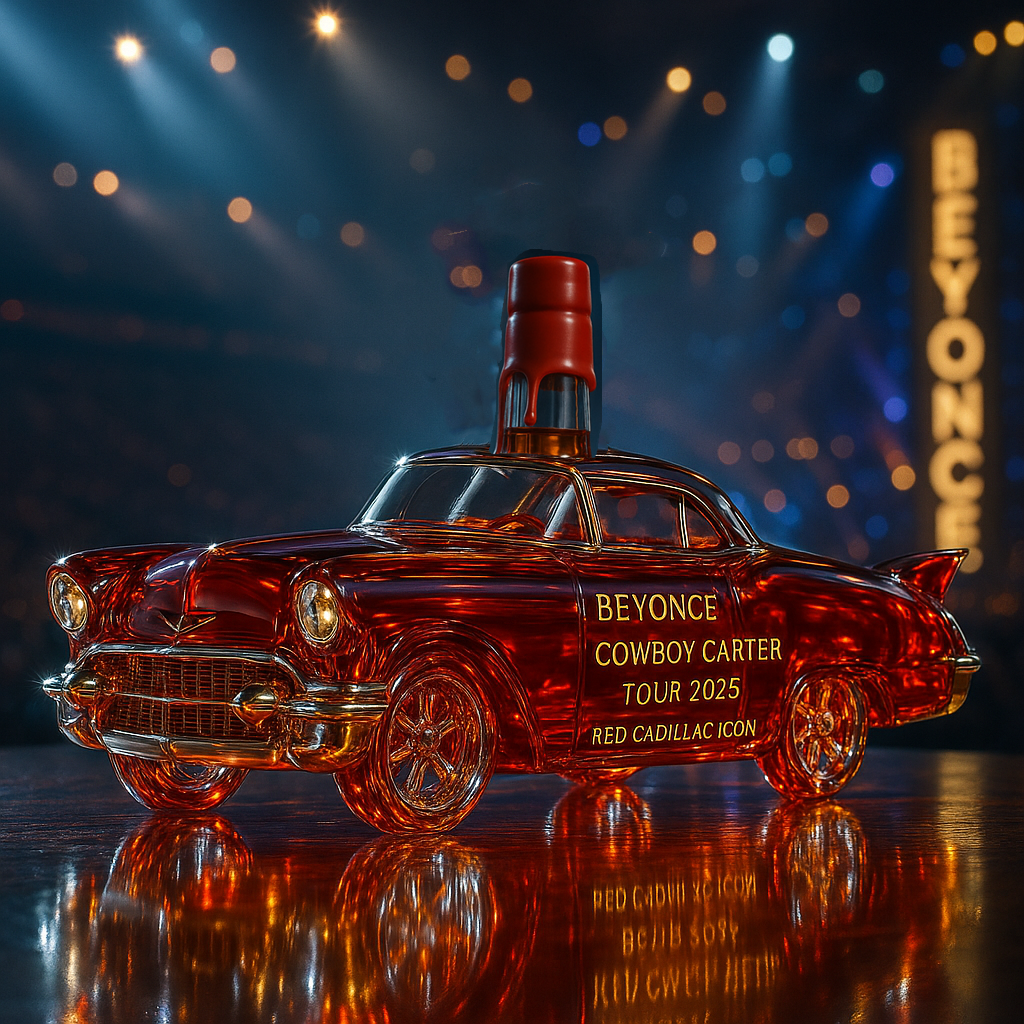 2025 Cowboy Carter Tour Red Cadillac Whiskey Bottle