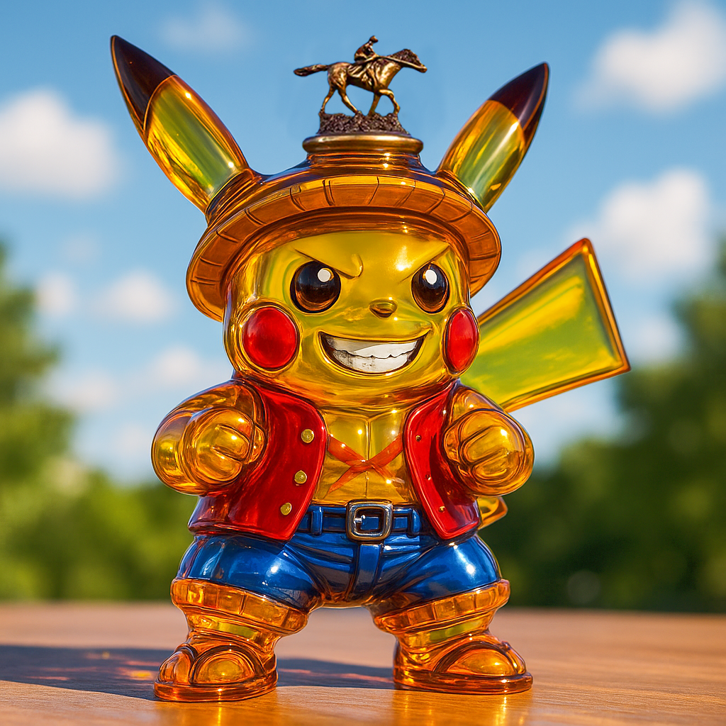 Luffy × Pikachu Whiskey Bottle