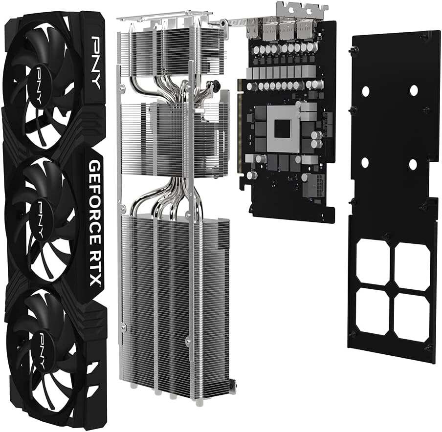 PNY GeForce RTX™ 4070 Ti Super 16GB VERTO™ OC Triple Fan Graphics Card DLSS 3 (256-bit, GDDR6X, PCIe 4.0, HDMI/DisplayPort, Supports 4k, incl. Adapter & Support Bracket, 3 slot)
