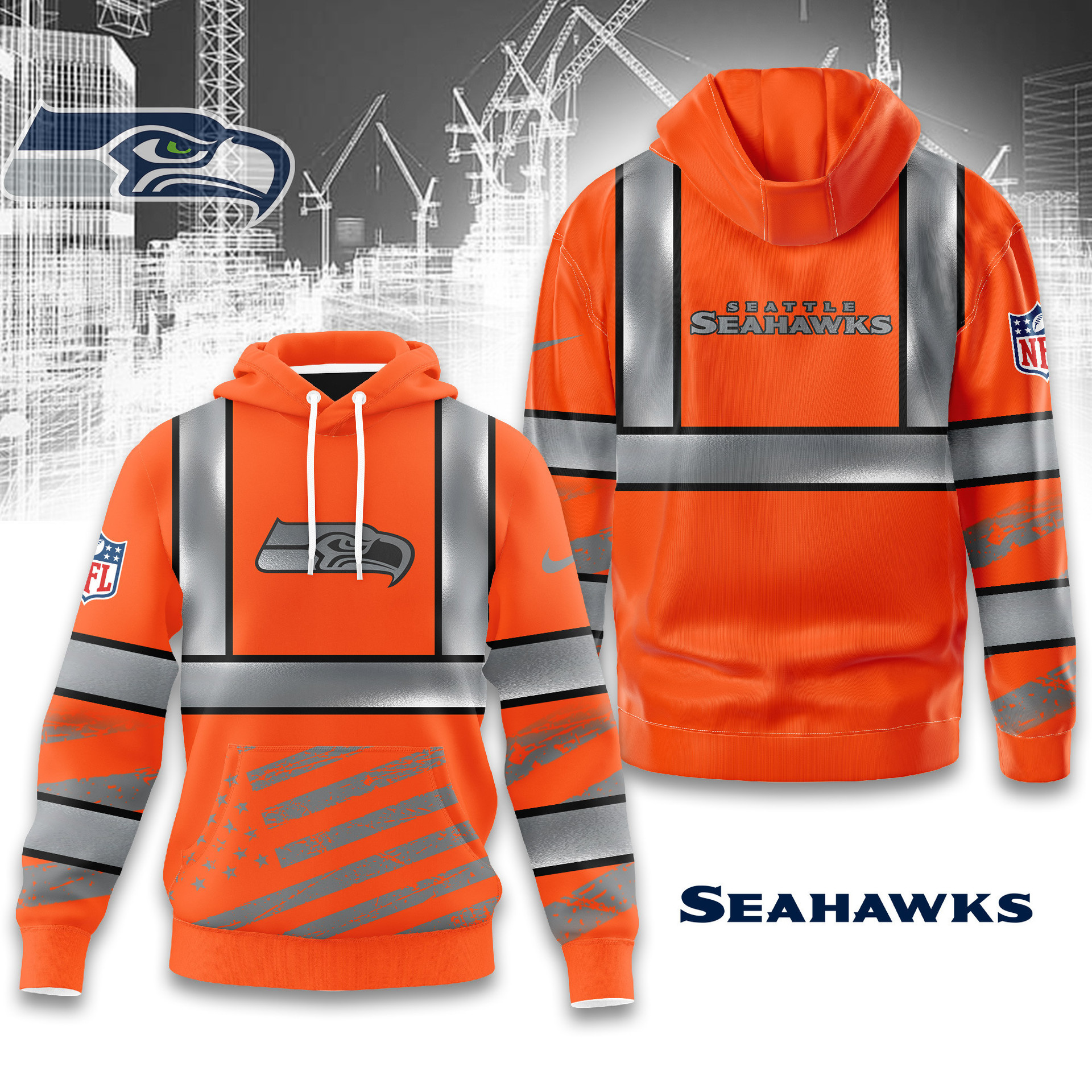 Seattle Seahawks | Premium NFL Safety Hi-Vis Hoodie MM