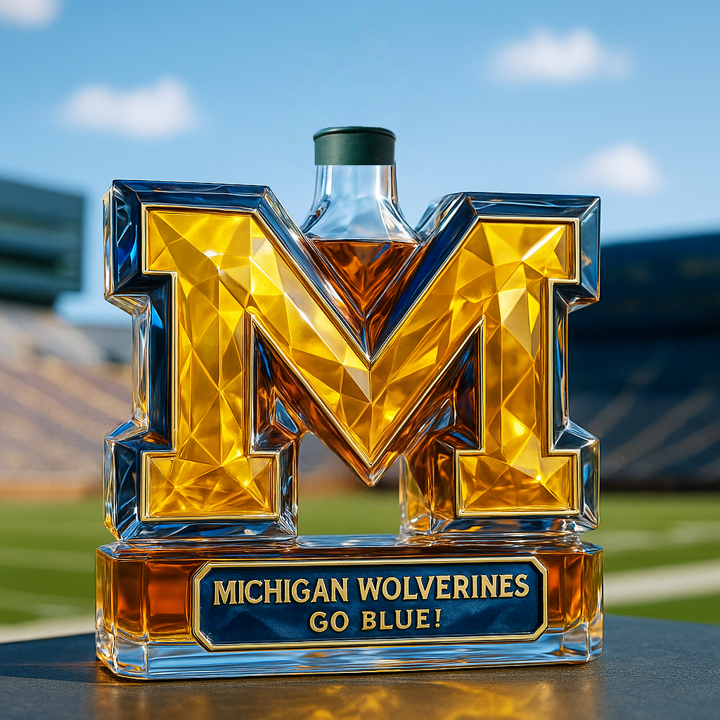 University of Michigan Wolverines Whiskey Bottle