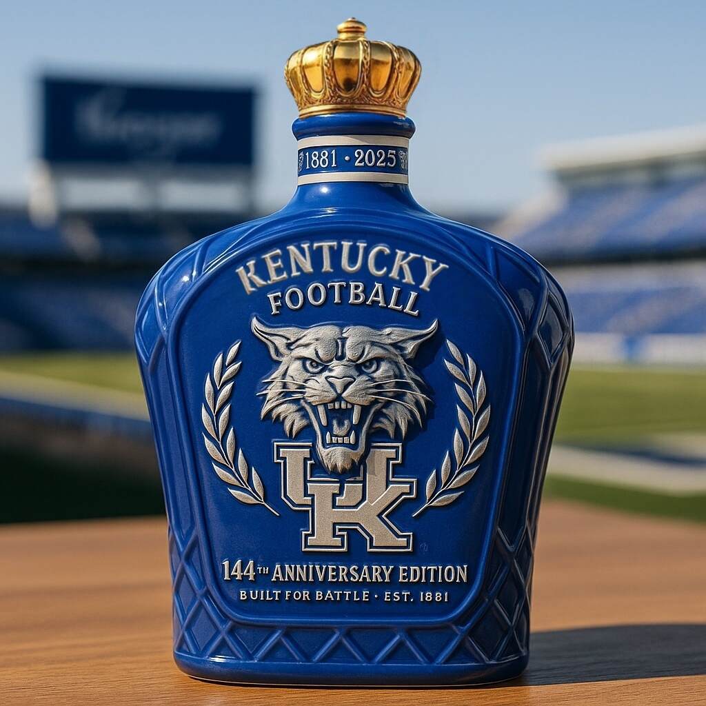 UK Wildcats Football 144th Anniversary Whiskey Bottle