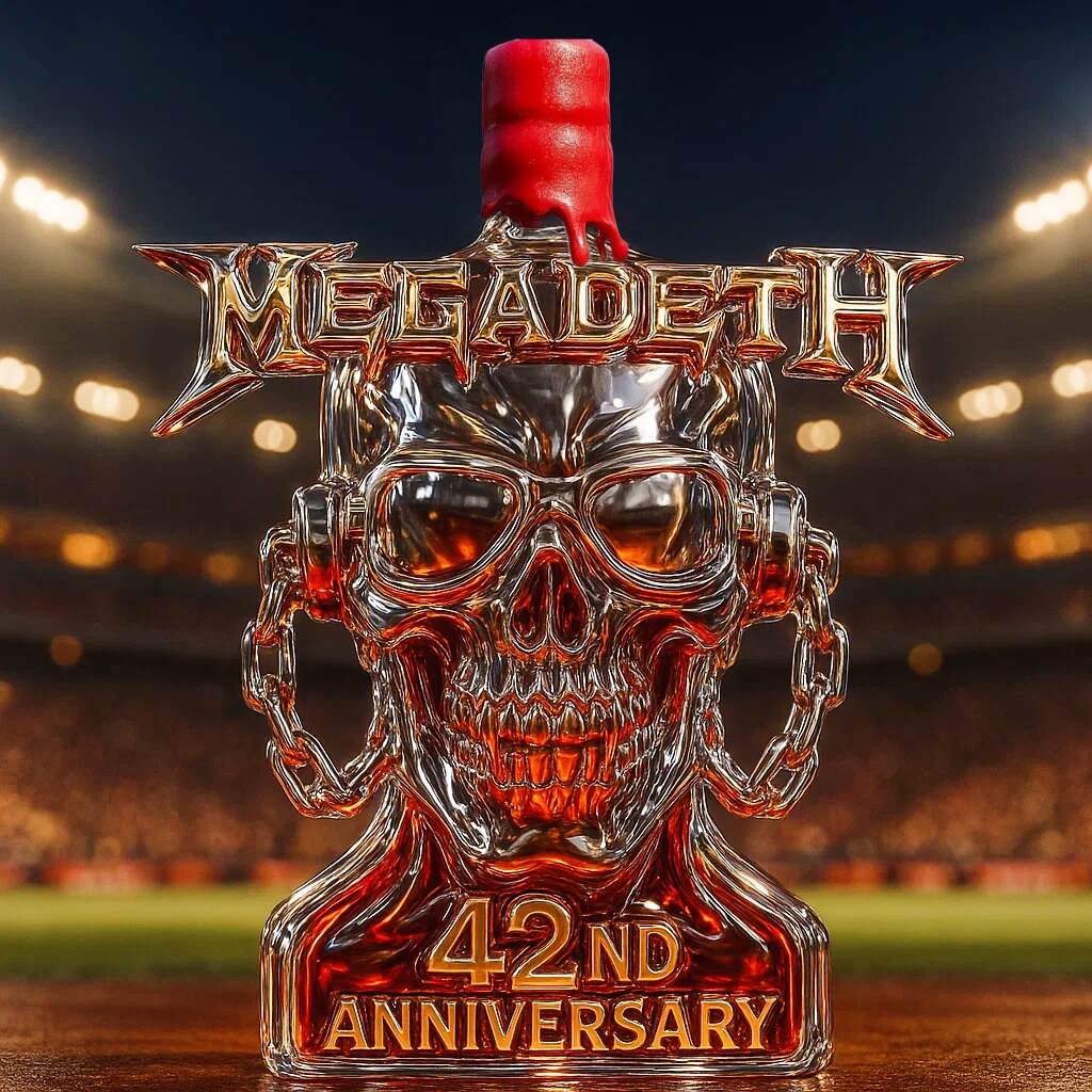 Megadeth 42nd Anniversary Whiskey Bottle