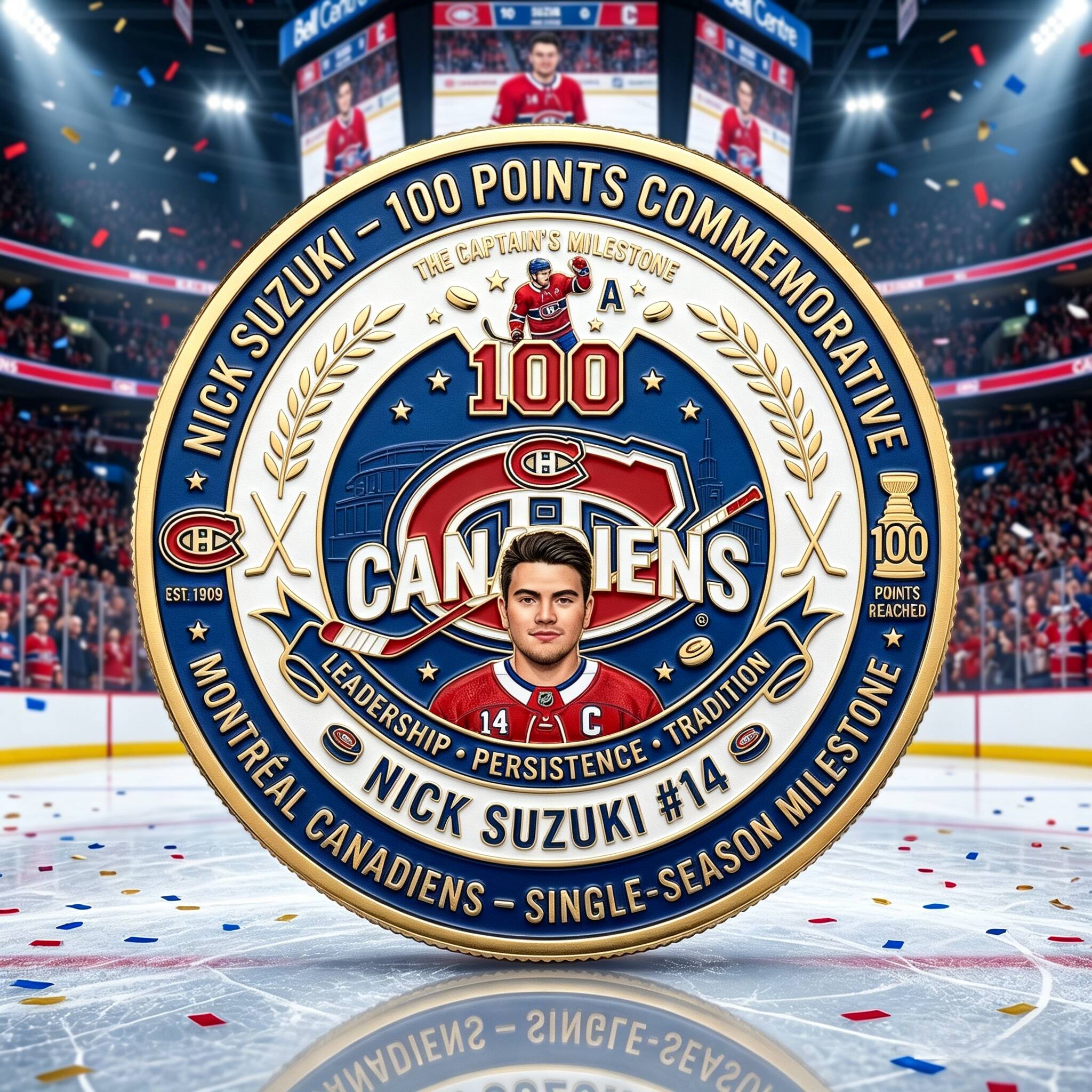 🏒 NICK SUZUKI 100 POINTS HABS CAPTAIN COMMEMORATIVE COIN!