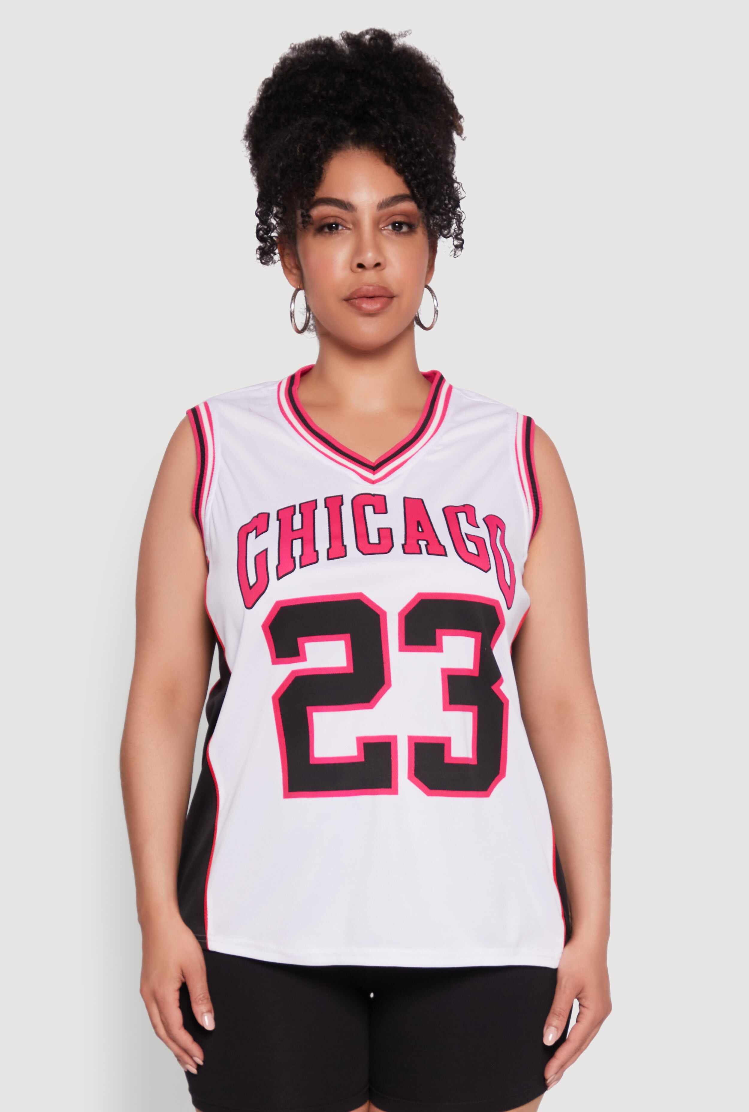 Plus Size Graphic Basketball Jersey