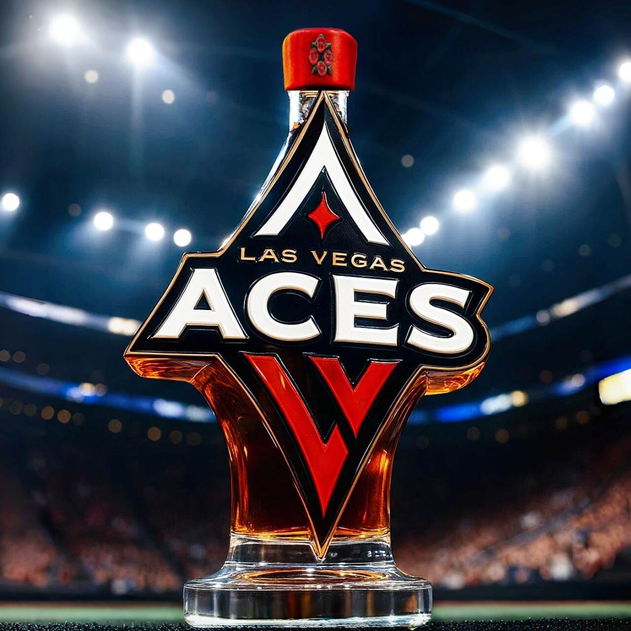 Las Vegas Aces Whiskey Bottle
