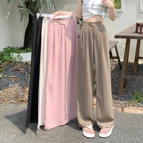 🔥2025 New Figure-flattering versatile high-waisted wide leg trousers
