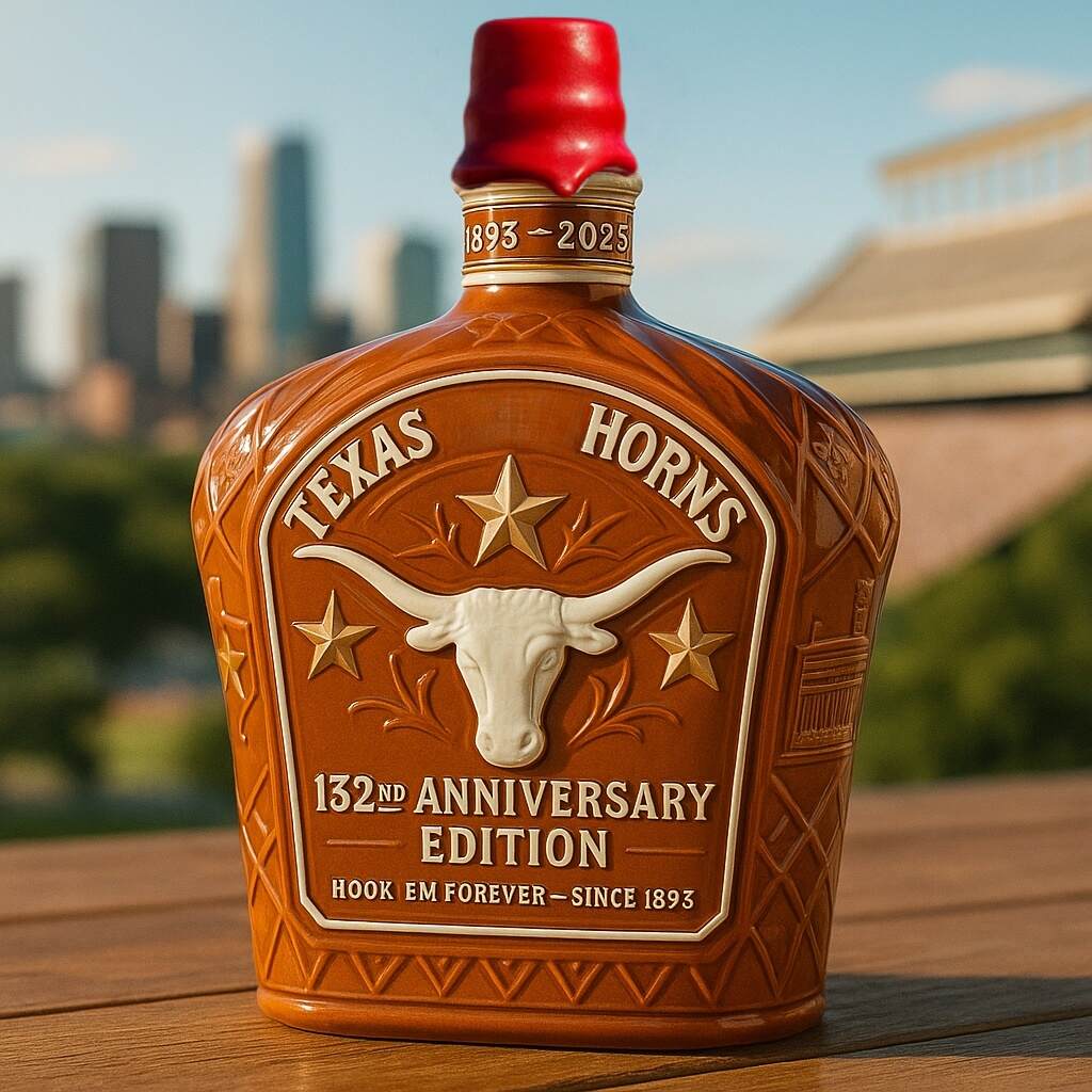 UT Longhorns 132nd Anniversary Whiskey Bottle