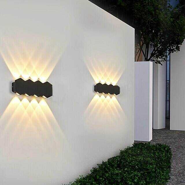 LED Wall Light 4/6/8 3 Color Light 2/3/4 Head IP65 Waterproof Wall Lighting 110-240V