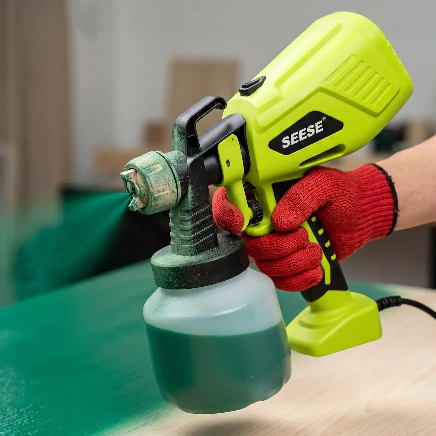 【FathersDayGift】Paint Sprayer,Equipped with a 1200ml Large-Capacity Spray Gun and Cleaning Accessories, Adjustable Flow Control, 4 Nozzles, and 3 Spray Modes. Easy to Clean and Suitable for Painting Furniture, Fences, Walls, Doors, Windows. fathersd