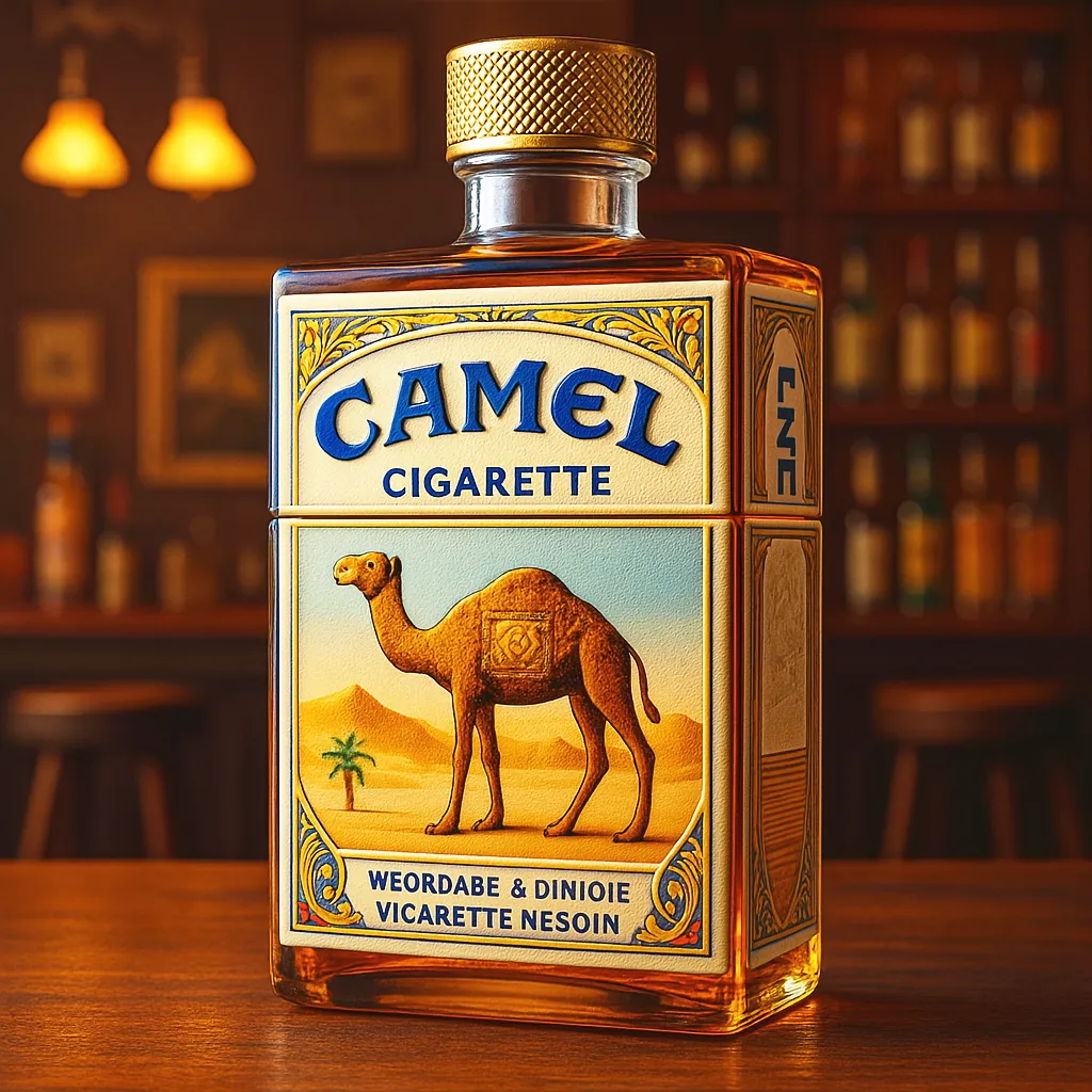 Cigarette box-inspired whisky bottle