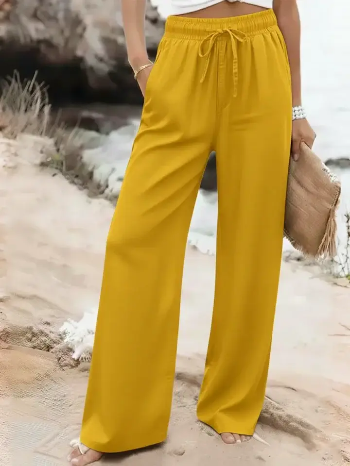 🔥Summer Arrivals🌟Women's Casual Tencel And Cotton Wide-leg Pants