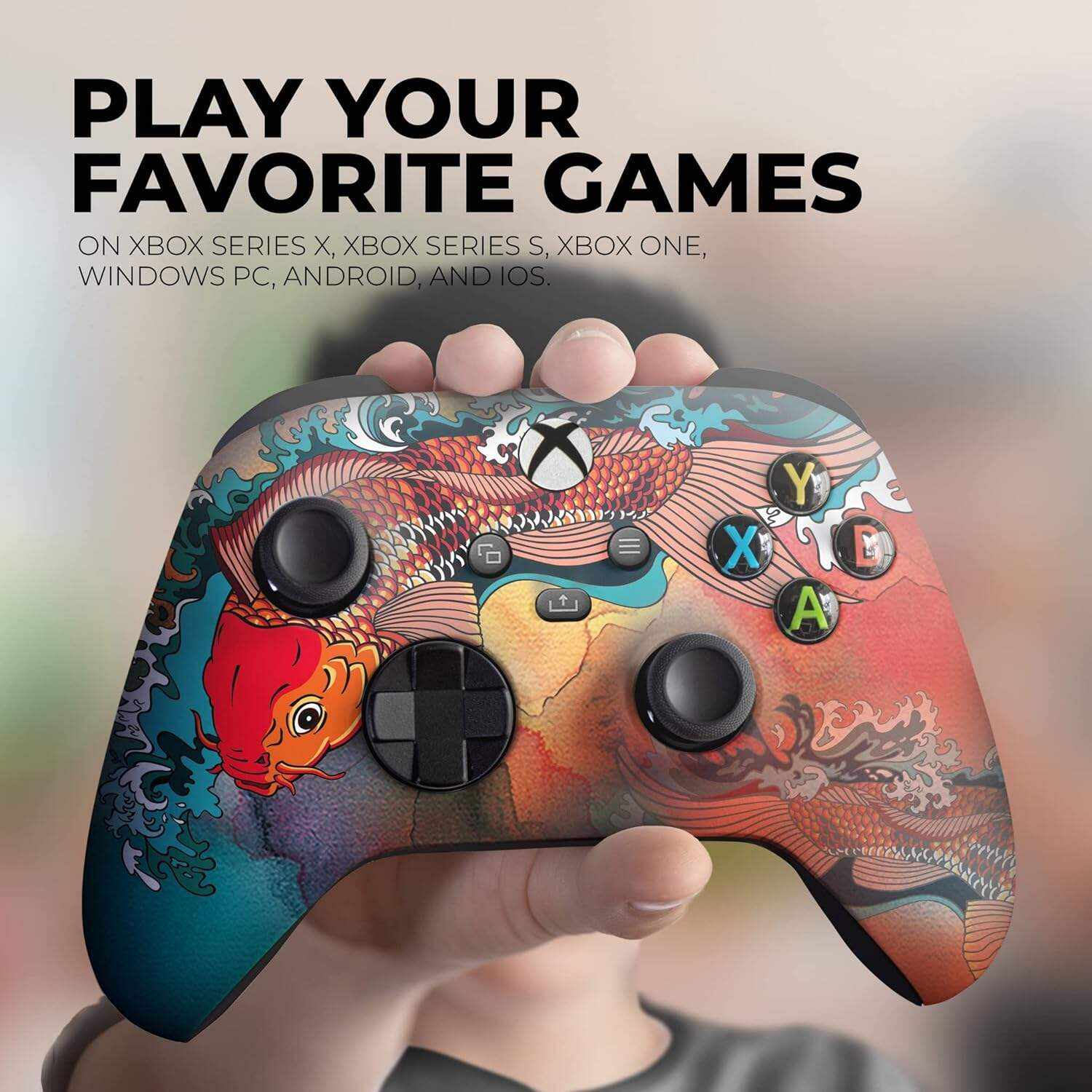 DreamController Original X-box Wireless Controller Special Edition Customized Compatible with X-box One S/X-box Series X/S & Windows 10 Made with Advanced HydroDip Print Technology(Not Just a Skin)