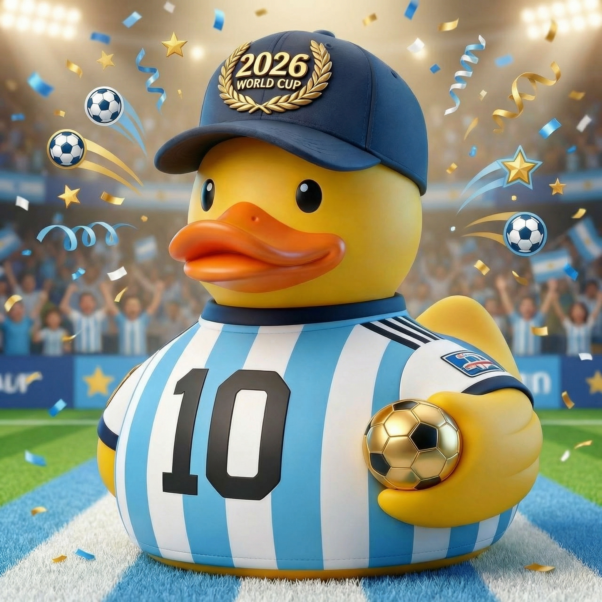 World Cup 2026 Argentina #10 Rubber Duck – A Champion You Can Hold