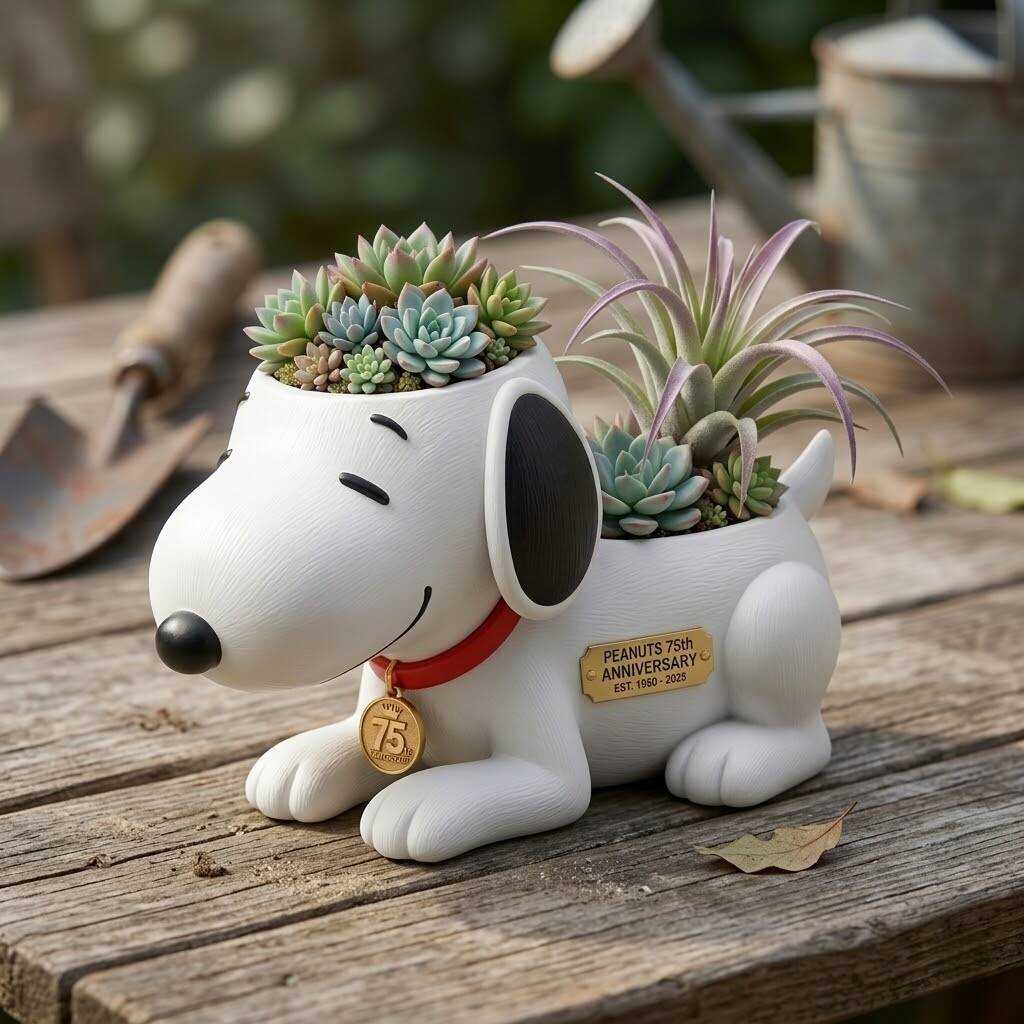 Peanuts 75th Anniversary Snoopy Dual Planter Pot