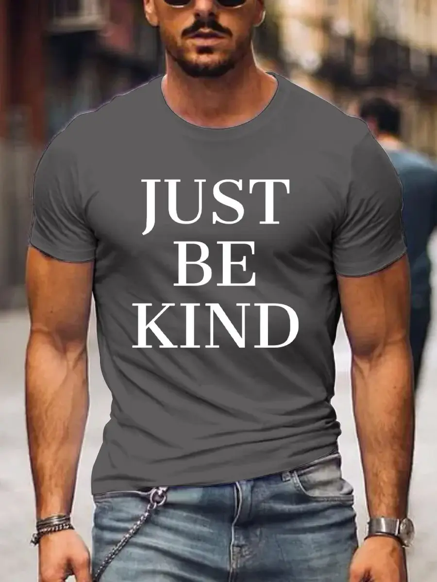 Men's Just Be Kind Art Print Casual T-Shirt