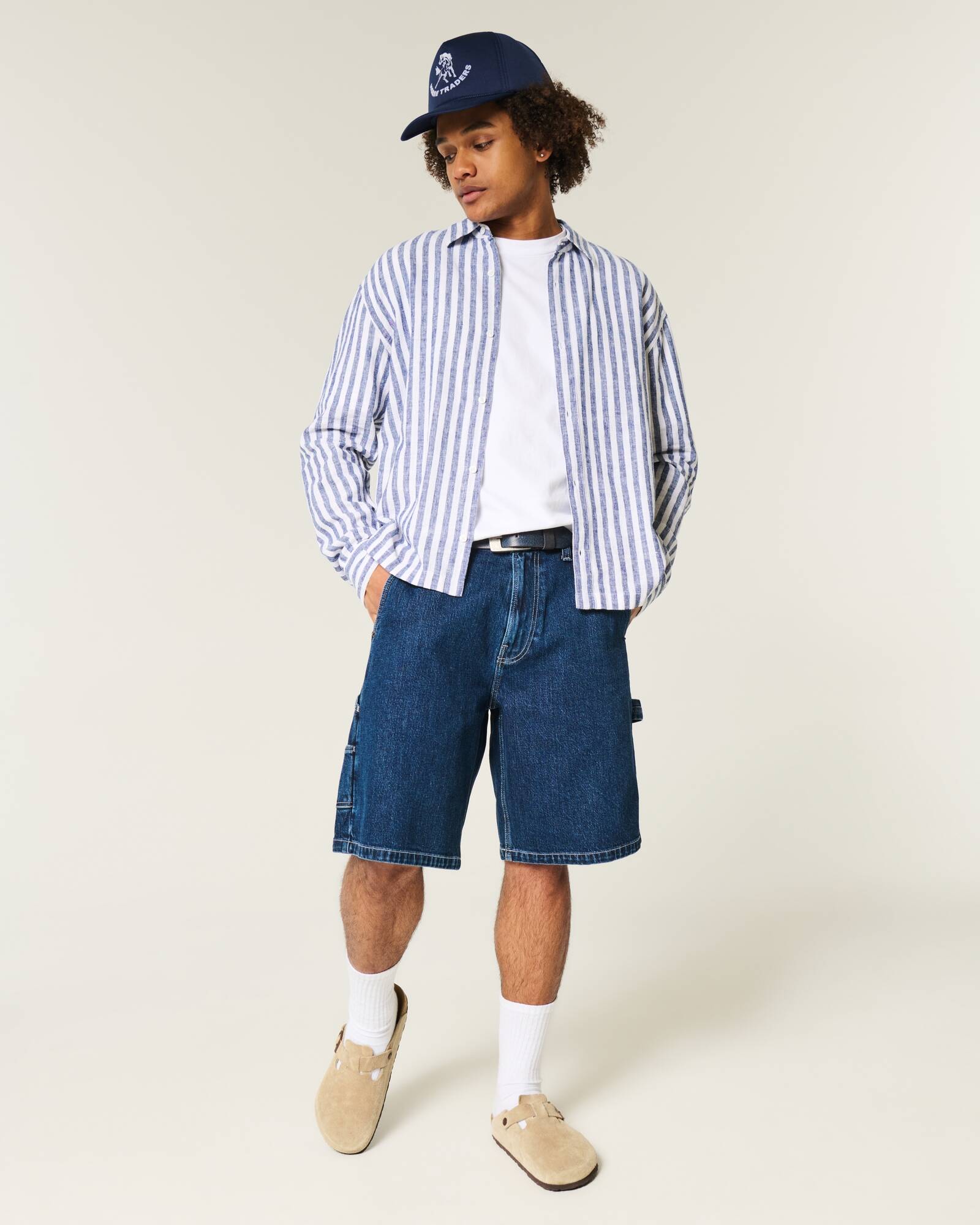 Linen-Blend Button-Through Shirt