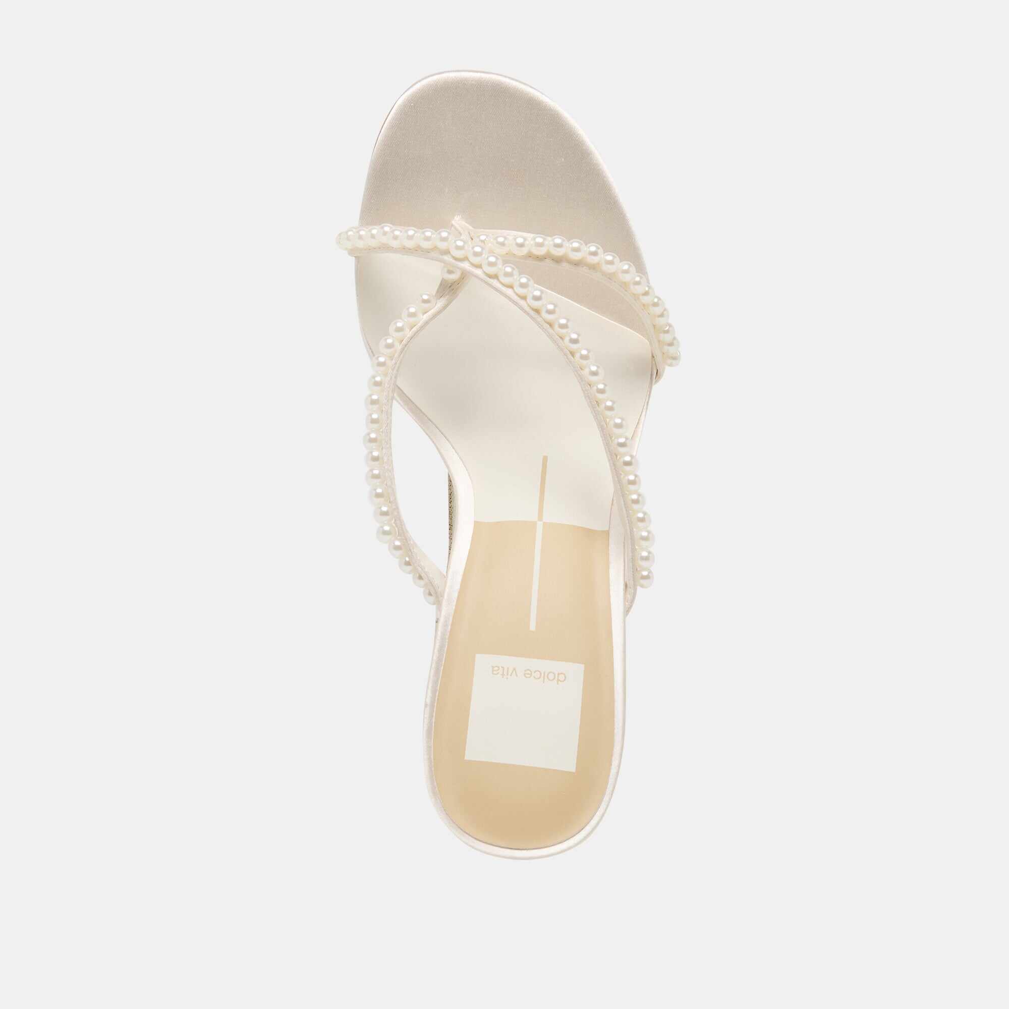 LIANO PEARL HEELS OFF WHITE SATIN