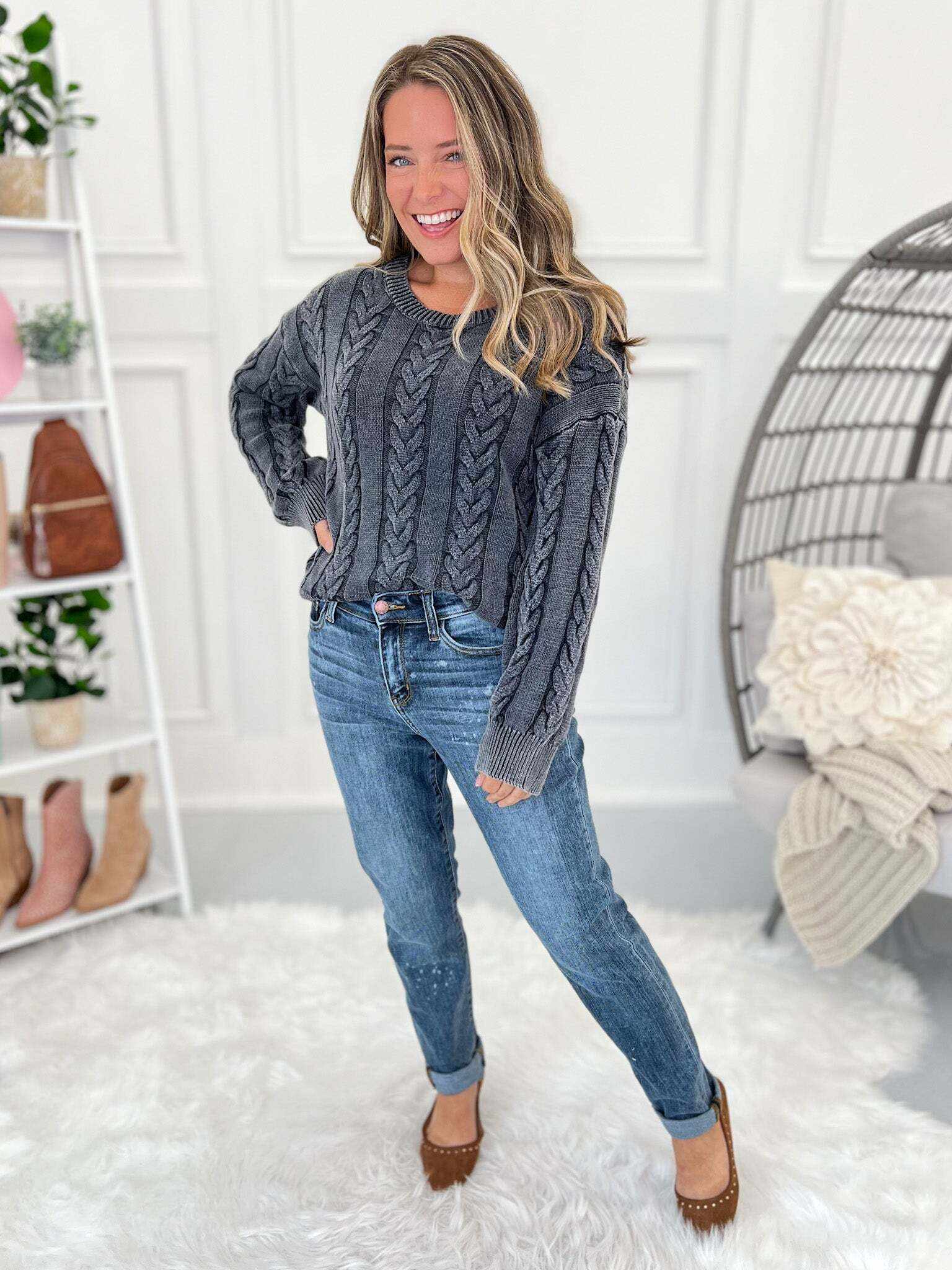 Life Of The Party - Christmas Bleach Splash Boyfriend Jeans- Final Sale