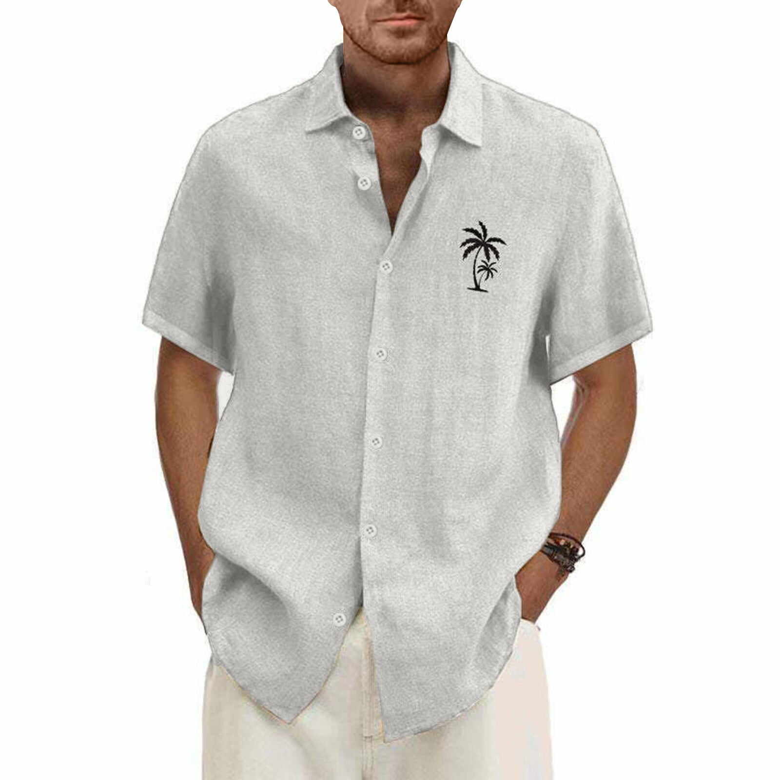 Classic Beach Men Polo Shirt Collar Short Sleeved Work Shirts for Men
