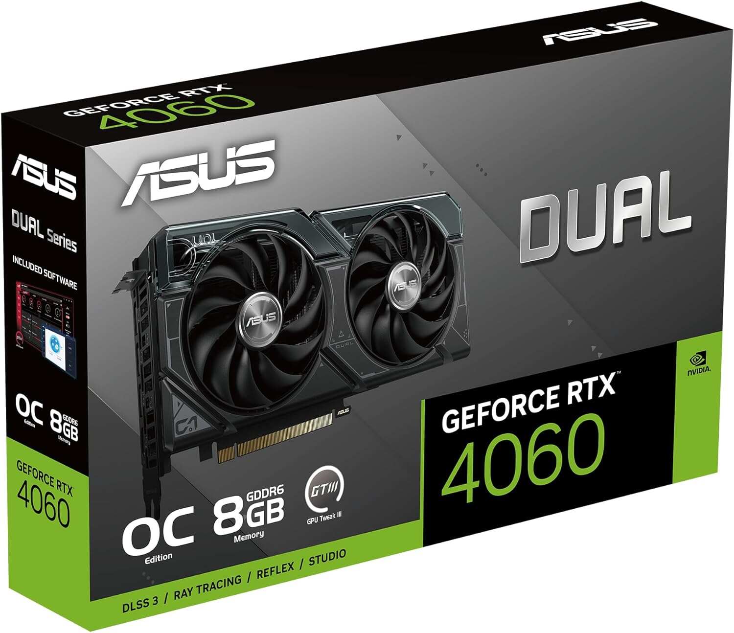 ASUS ROG Strix GeForce RTX™ 4060 OC Edition Gaming Graphics Card (PCIe 4.0, 8GB GDDR6, DLSS 3, HDMI 2.1a, DisplayPort 1.4a, Axial-tech Fan Design, Aura Sync, 0dB Technology)