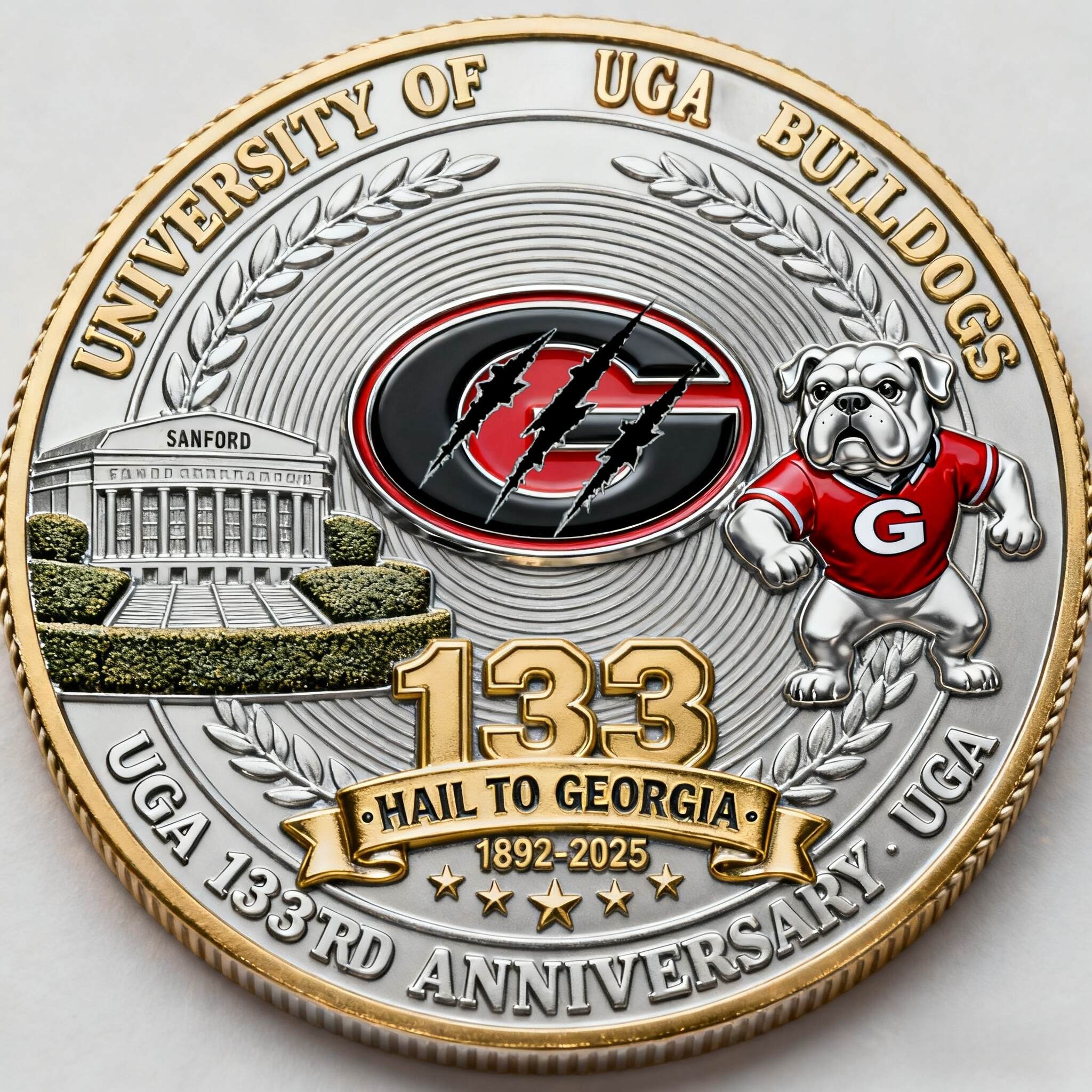 UGA Bulldogs 133rd Anniversary Commemorative Coin