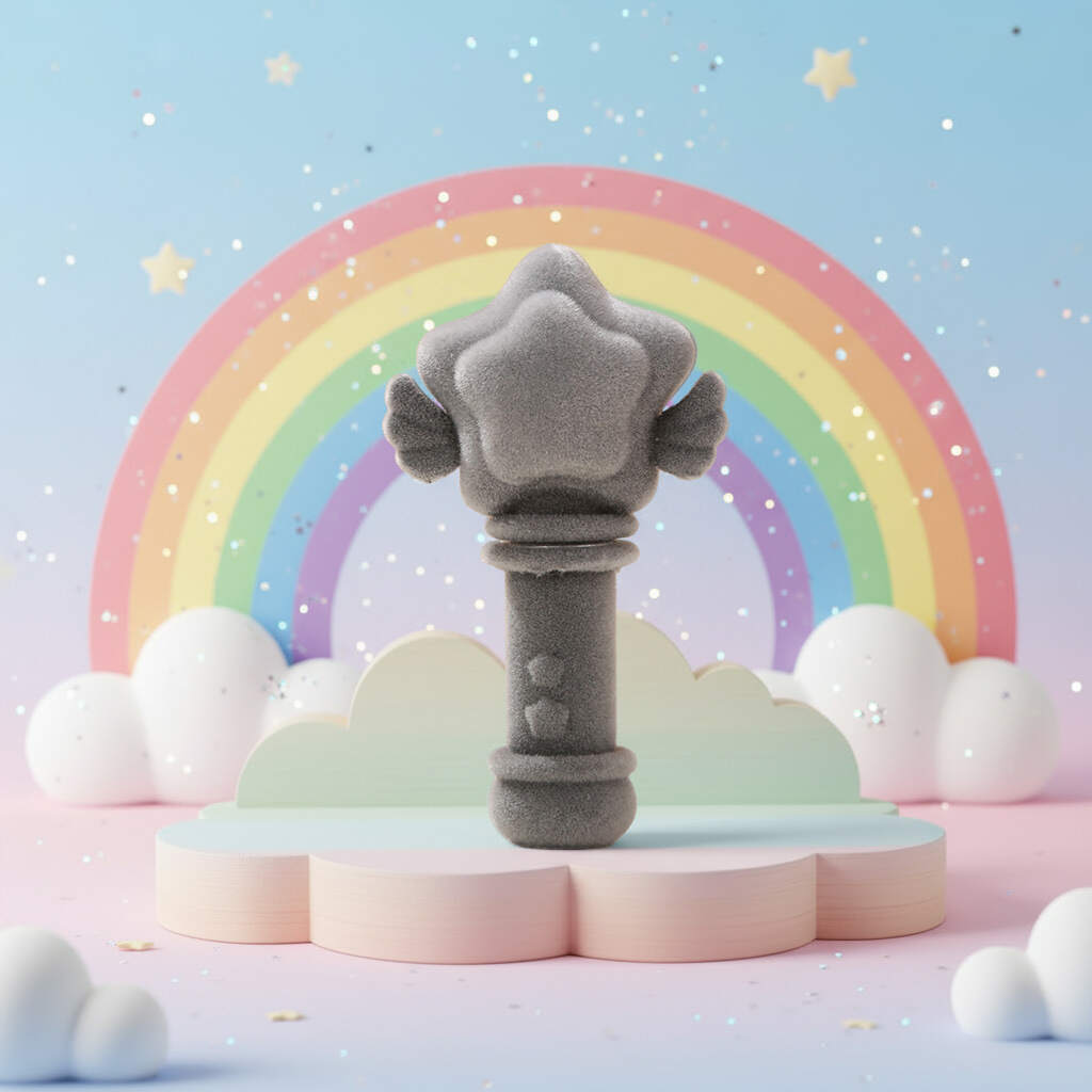 Flocked Grey Angel Star Mini Refillable Perfume Atomizer