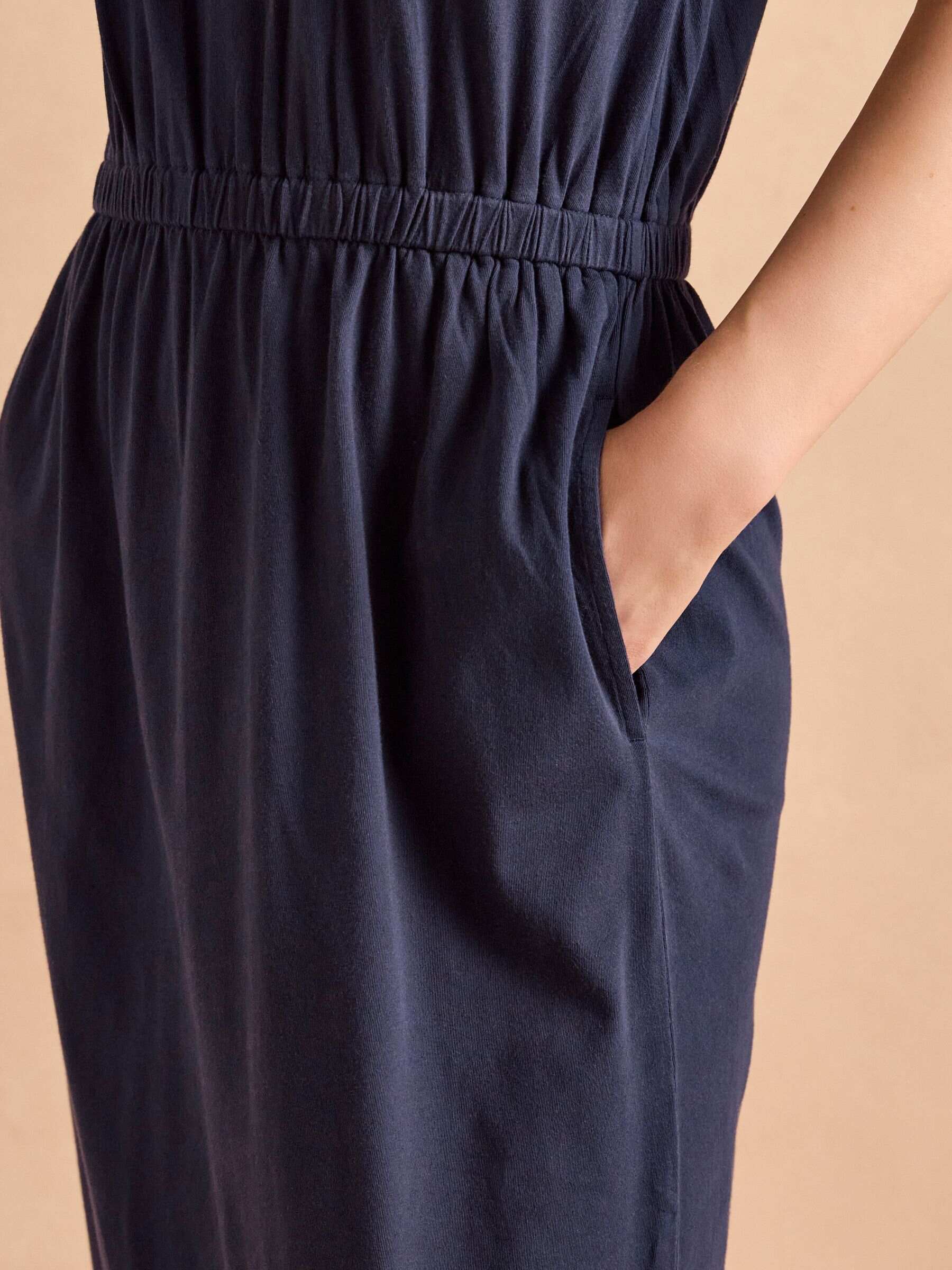 Adeena Navy Jersey Maxi Dress