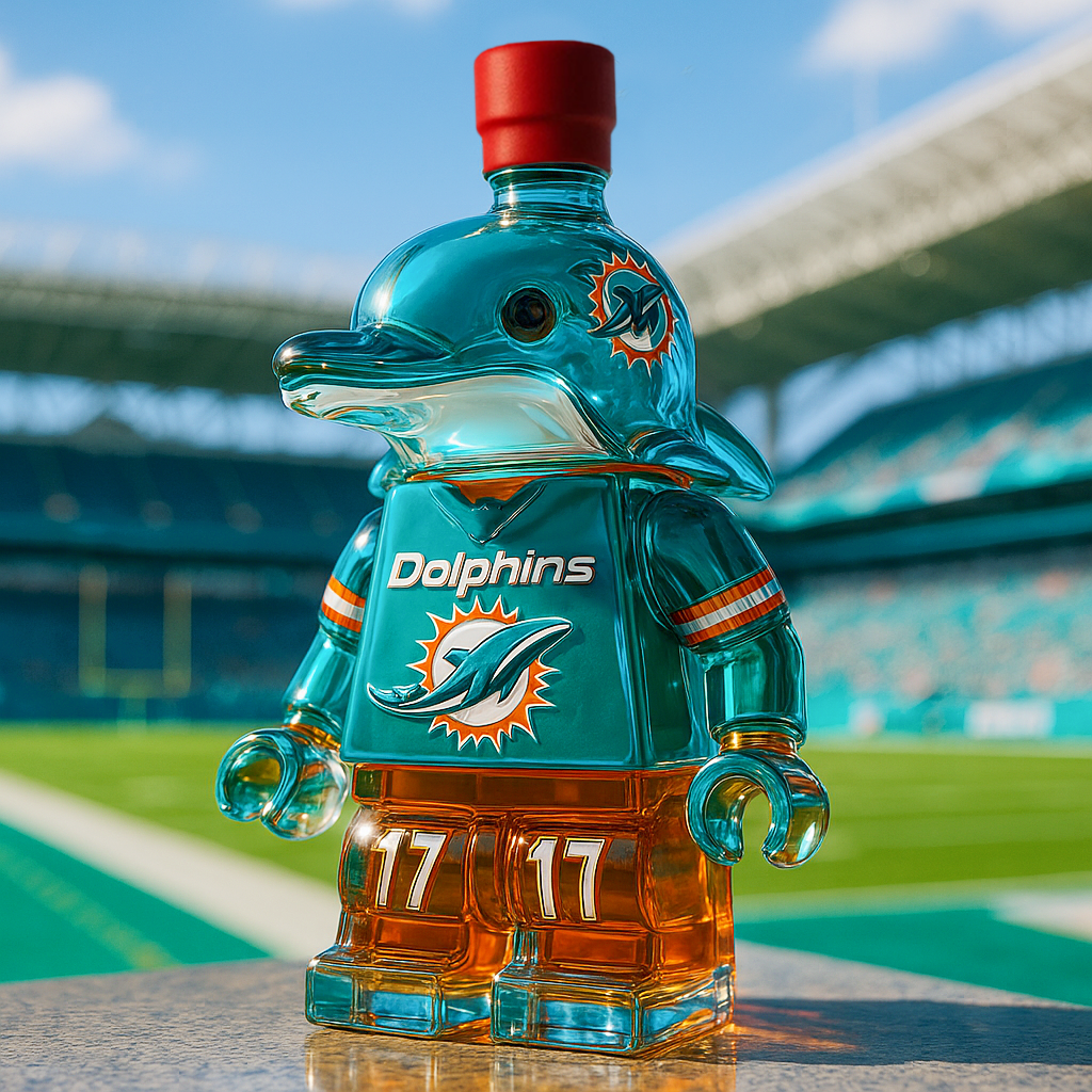 Miami Dolphins Brick Whiskey Bottle