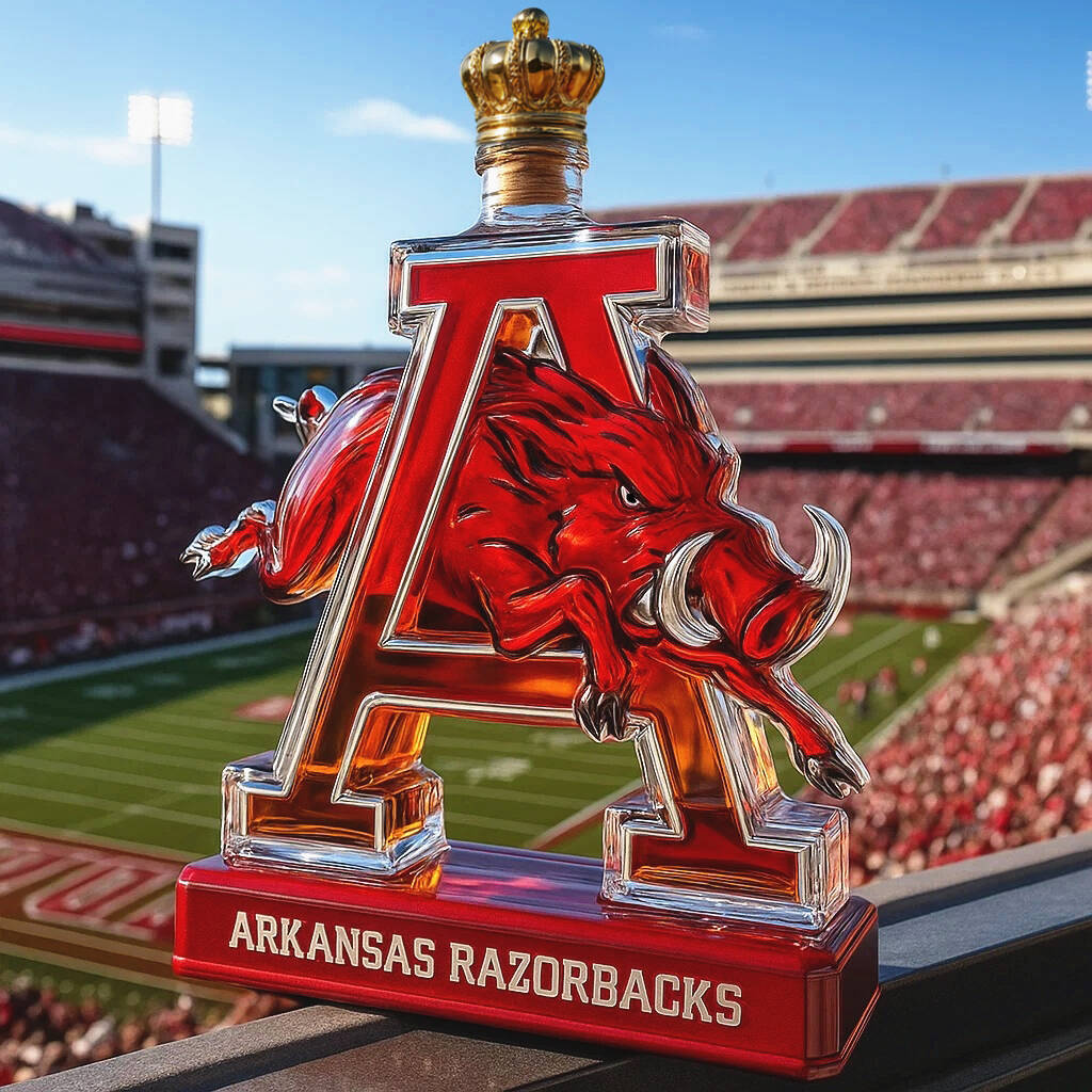 Arkansas Razorbacks Whiskey Bottle