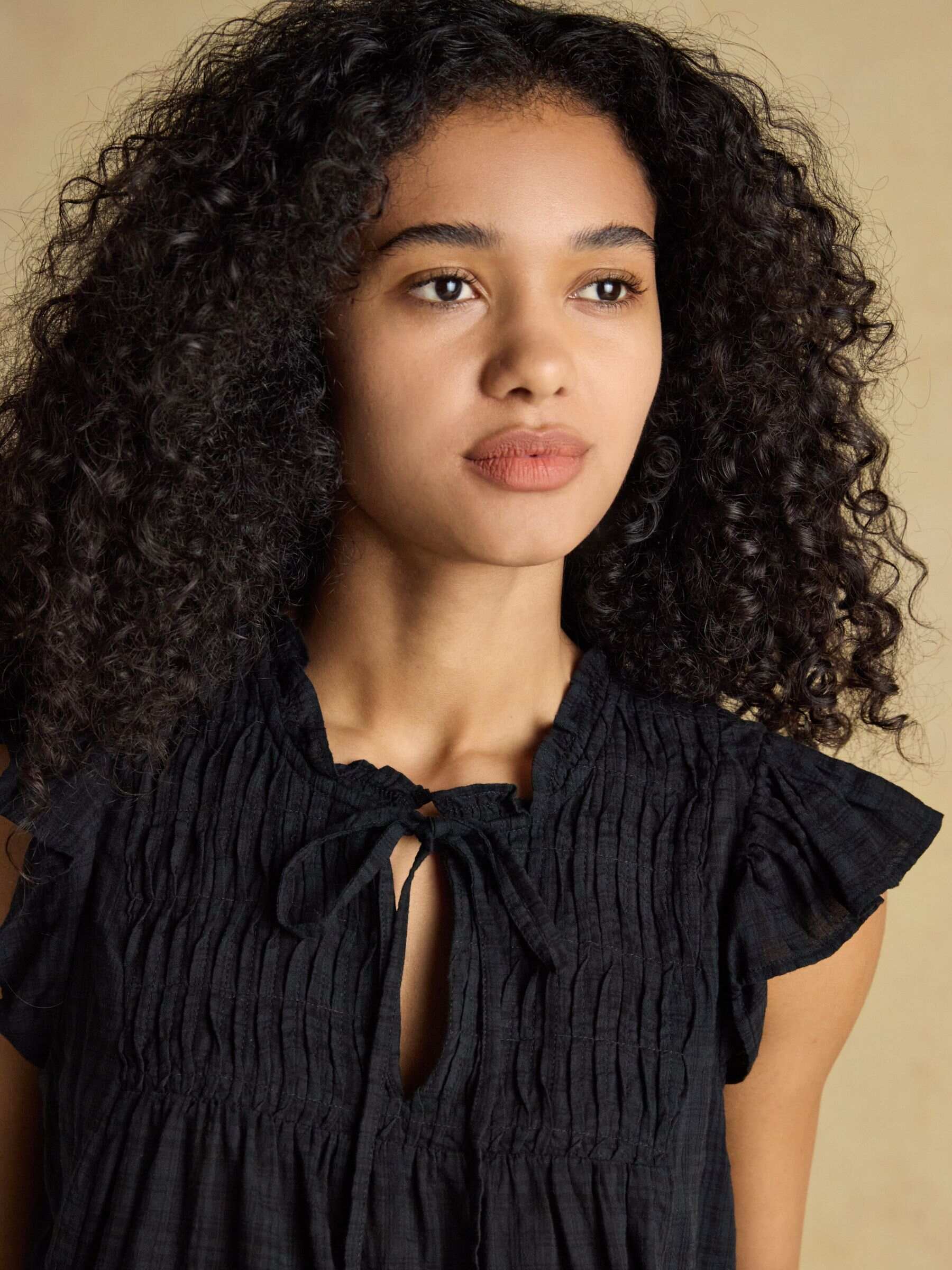 Nolan Black Sleeveless Smocked Blouse