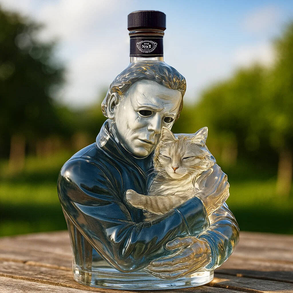 Classic horror movie characters＆Cat Whiskey bottle