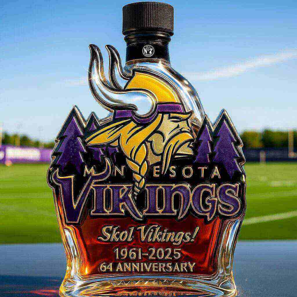 Minnesota Vikings Dragon‑Head Longship Whiskey Bottle