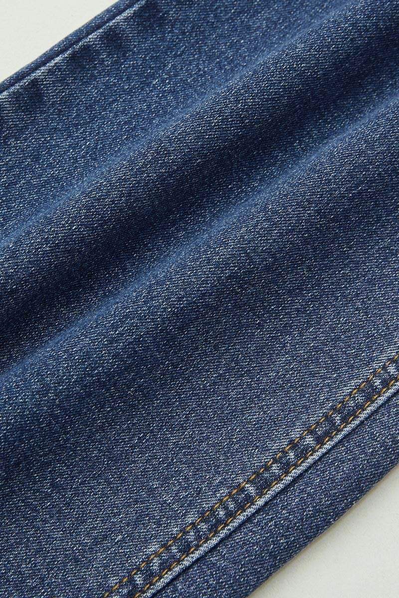 Washed Dual Button Flap Pocket Mid Waist Bootcut Jeans