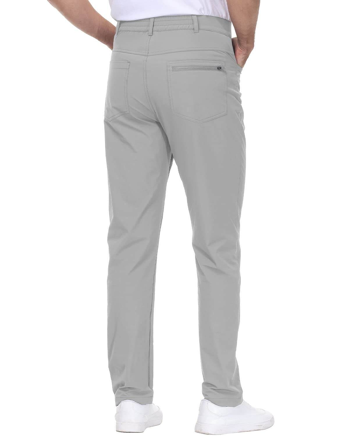🔥PROMOTION LAST DAY🔥Men's Stretch Dress Pants No Iron Golf Pants Expandable Waist Flat Front Business Casual Pants