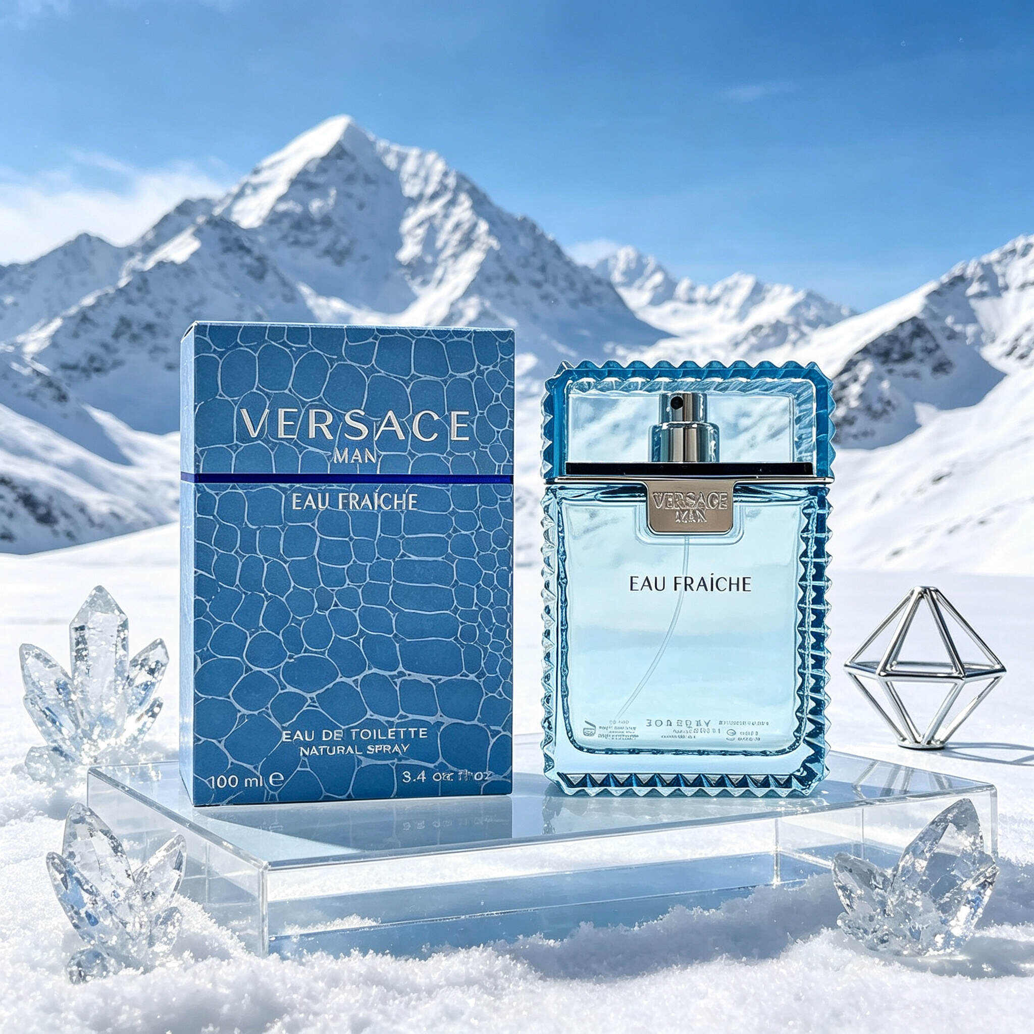 Versace Man Eau Fraiche EDT for Men Fresh Citrus Aquatic Woody Perfume 100ml