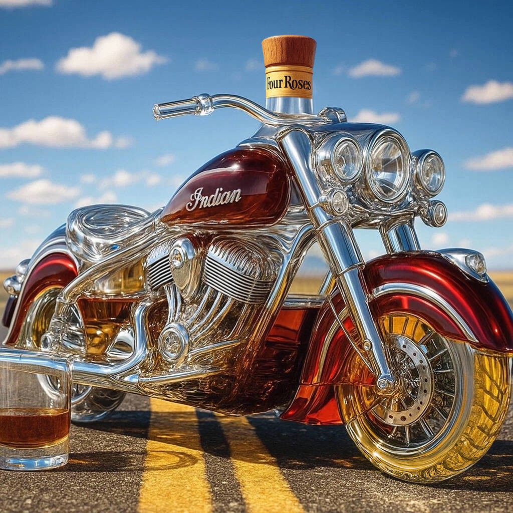 Indian motorcycle Whisky collector's bottle