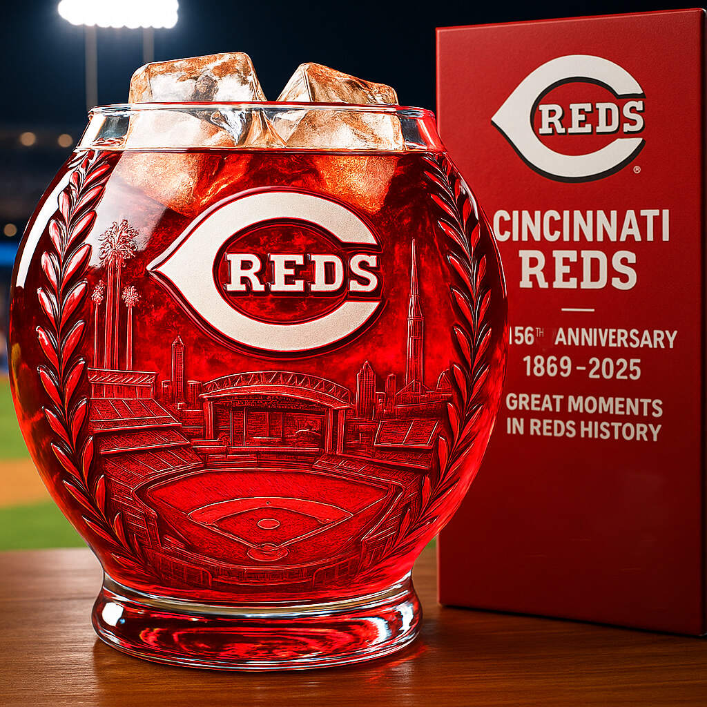Cincinnati Reds 156th Anniversary Whiskey Glass