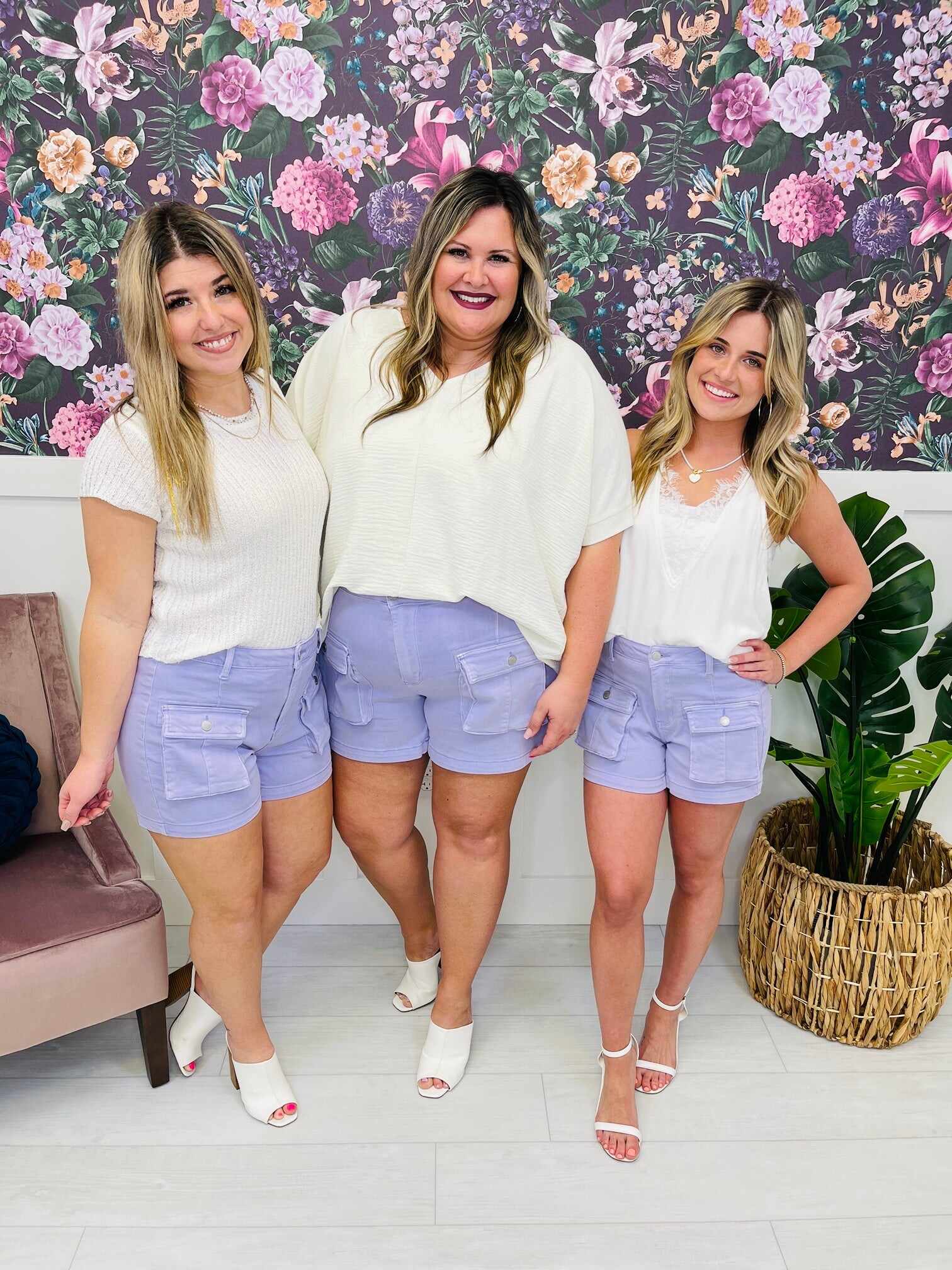 REG/CURVY Lavender Haze Cargo Shorts