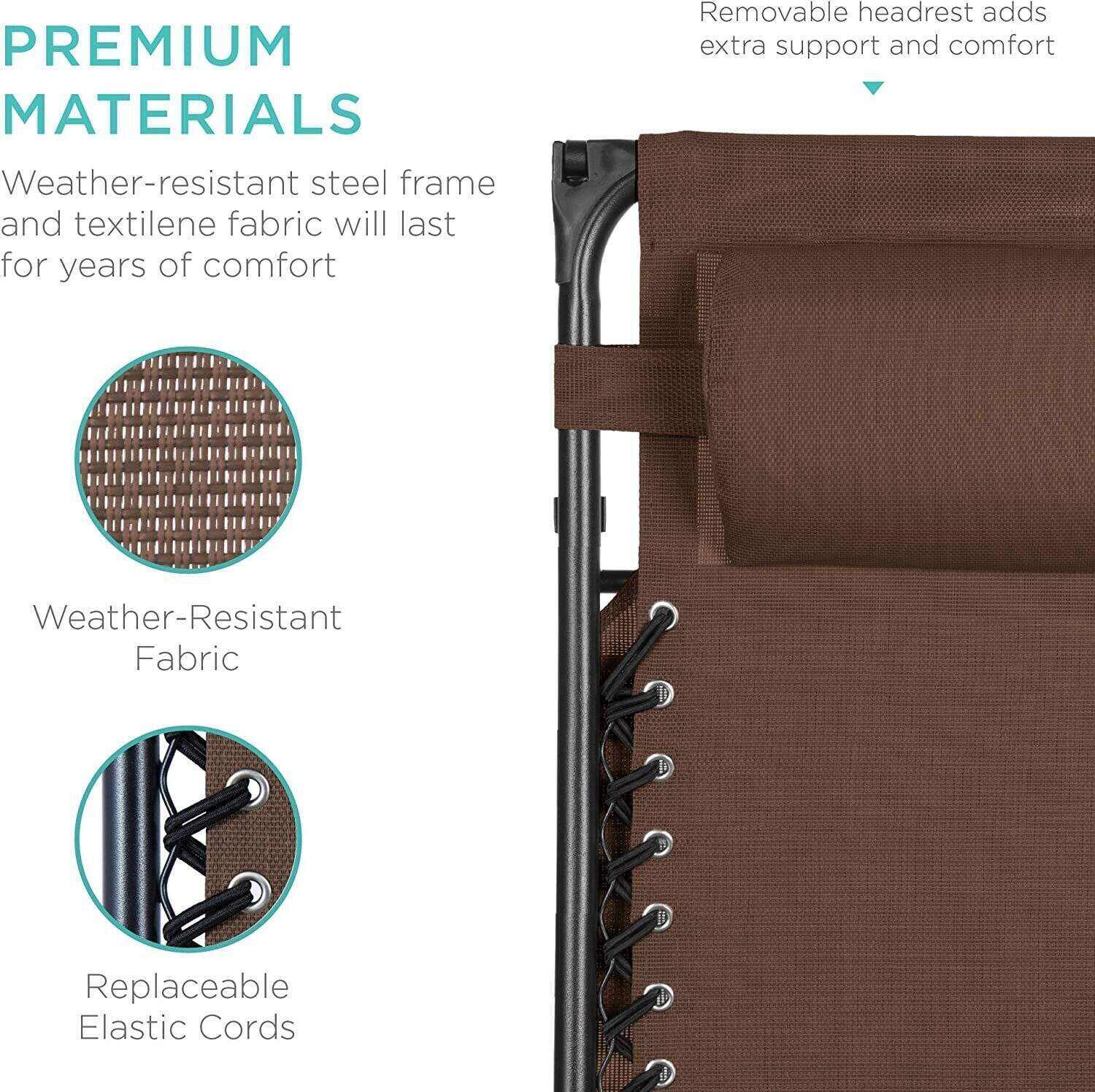 Folding Zero Gravity Recliner Patio Lounge Chair w/Adjustable Canopy Shade, Headrest, Side Accessory Tray, Textilene Mesh - Beige