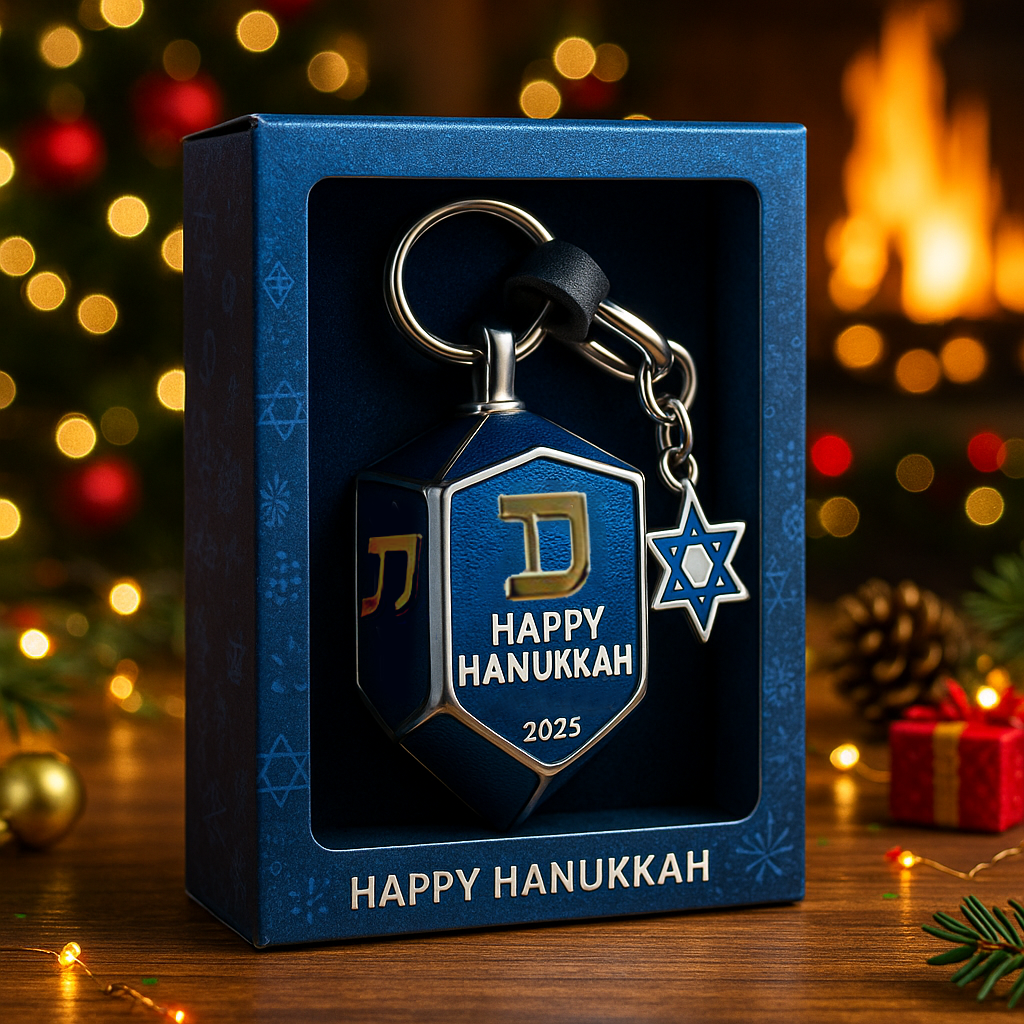 Star of Lights Dreidel Keychain