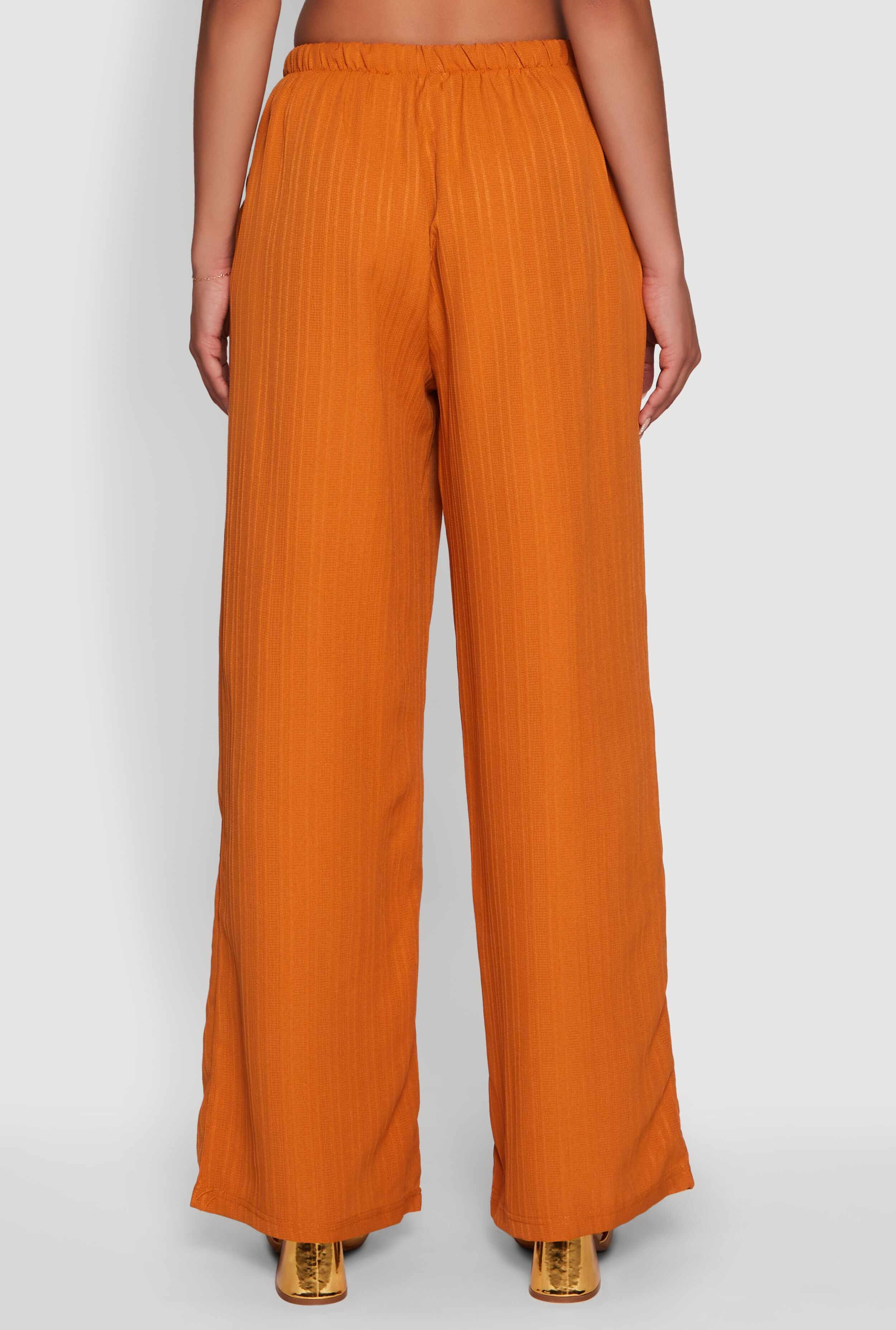 Iris Shadow Stripe Textured Knit Wide Leg Pants