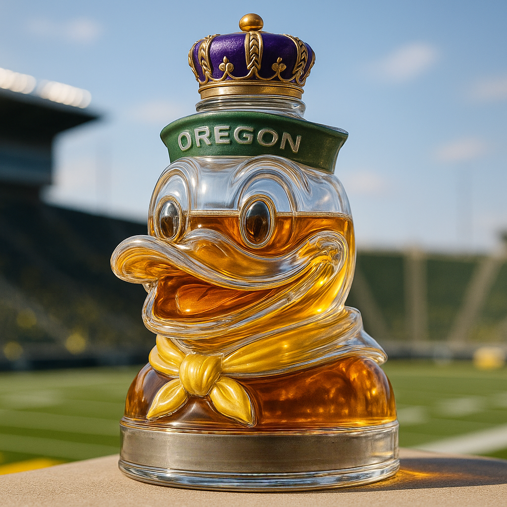University of Oregon Duck Whiskey Bottle