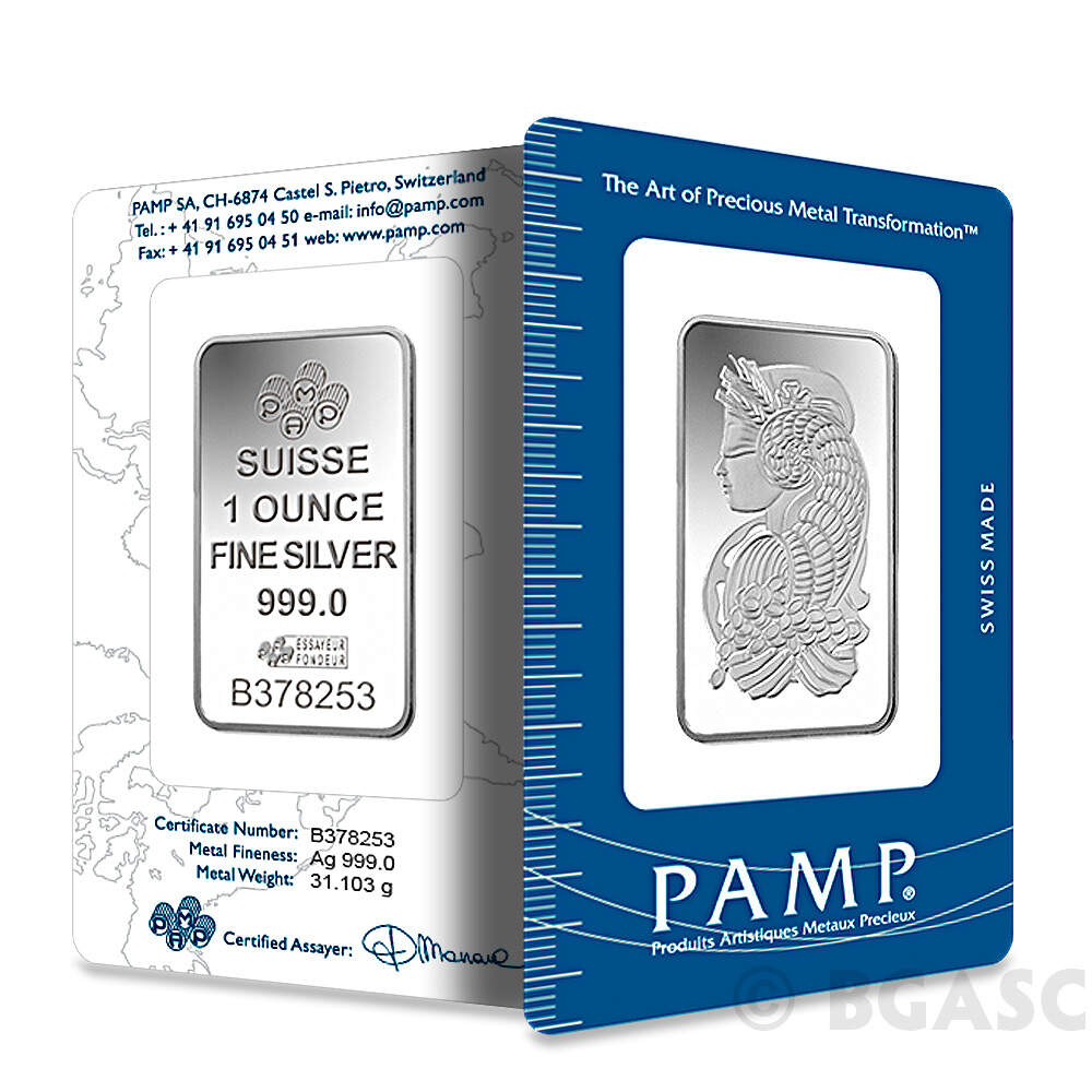Pamp Suisse Lady Fortuna Silver Minted Bar 1oz
