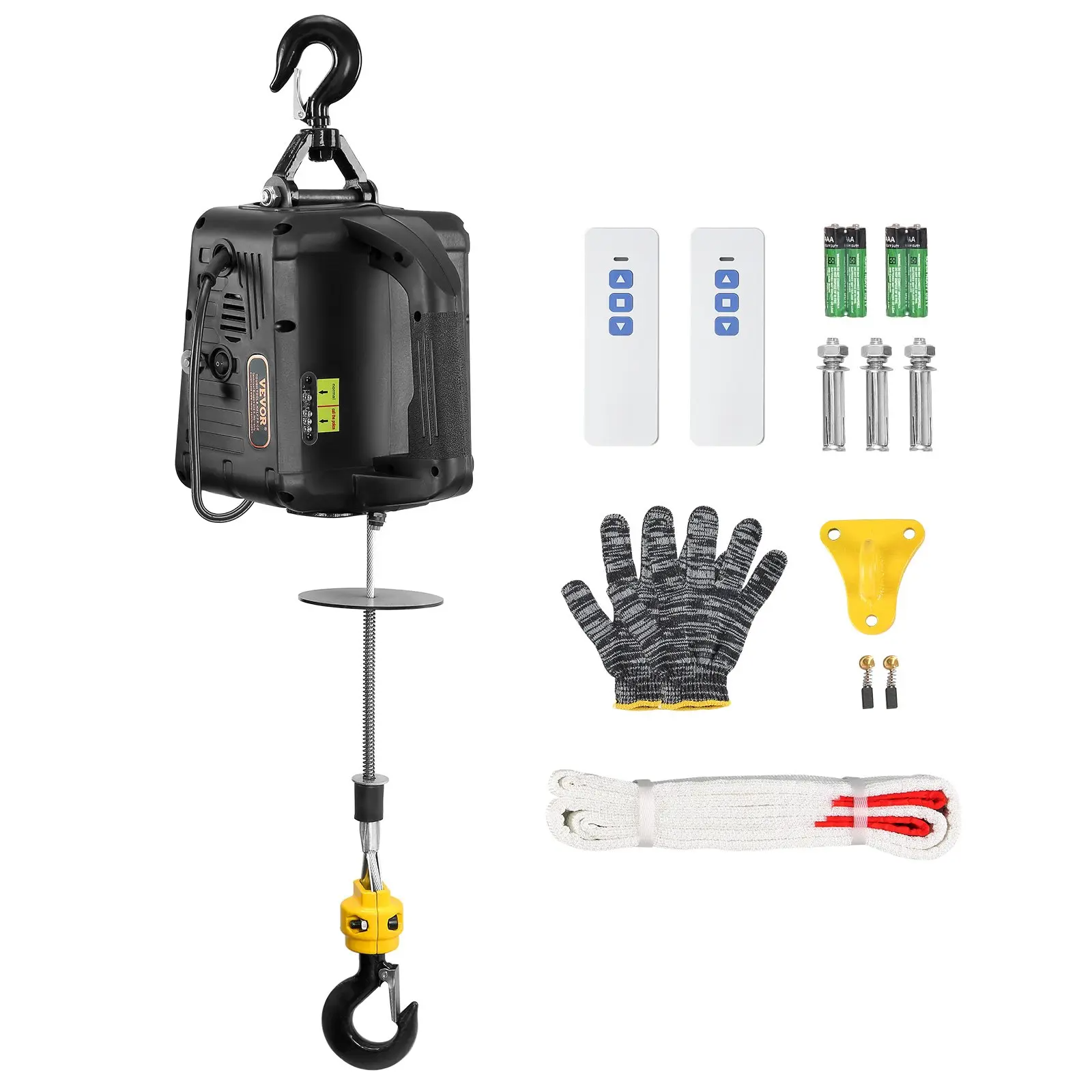 3-in-1 Electric Hoist Winch Tools1100lbs 1500W Portable Power Winch Crane110V/120V22.9 ft Lifting Height13 ft/minManual-Wired-Wireless Remote ControlOverload Protection