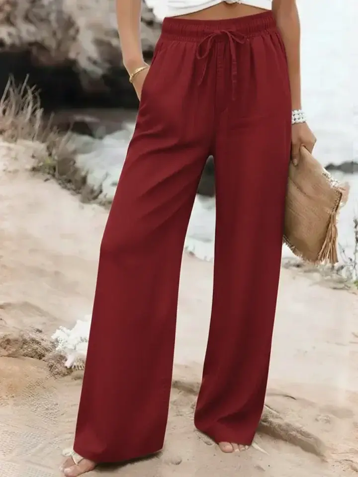 🔥Summer Arrivals🌟Women's Casual Tencel And Cotton Wide-leg Pants