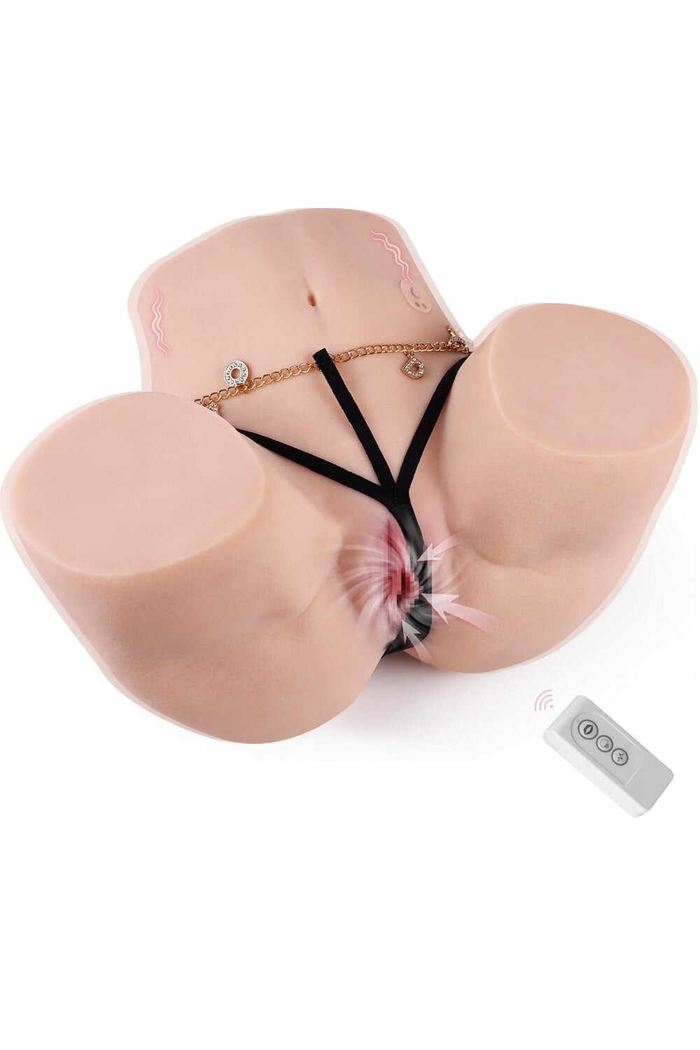 EU Stock - TPE 24.25 lbs Nature Skin Real Size Big Butt Realistic Sex Doll Torso With Auto Vagina Sucking